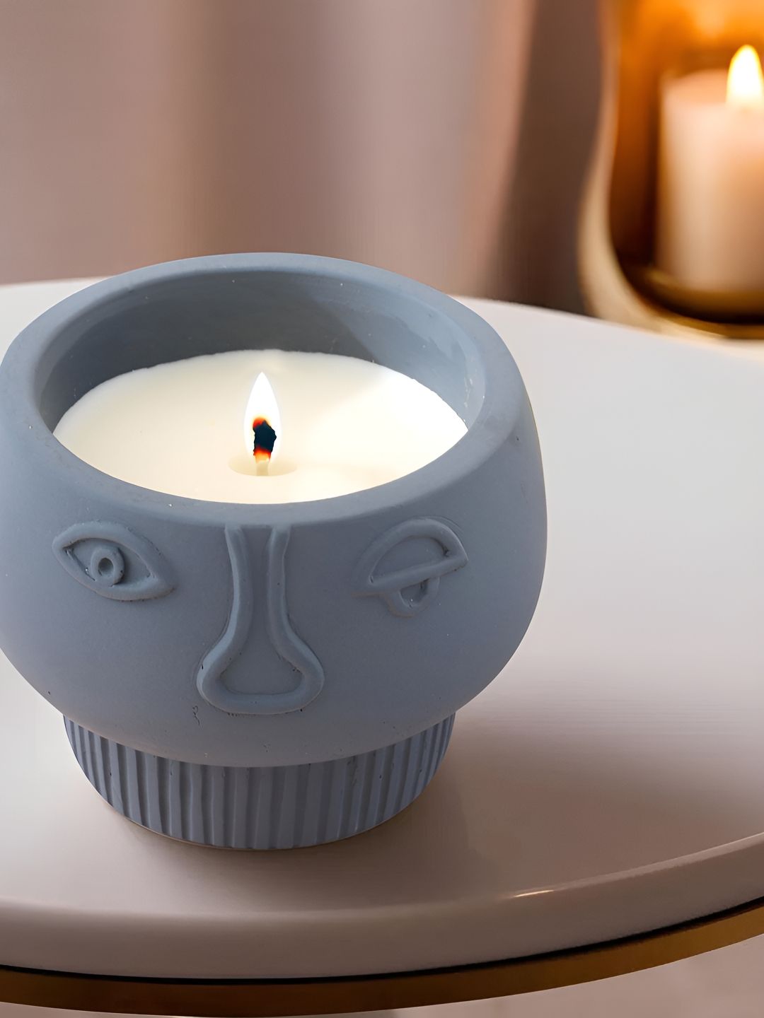 UMAI Textured Scented 1 Wick Black Snake Solid Geometric Regular Jar Candles