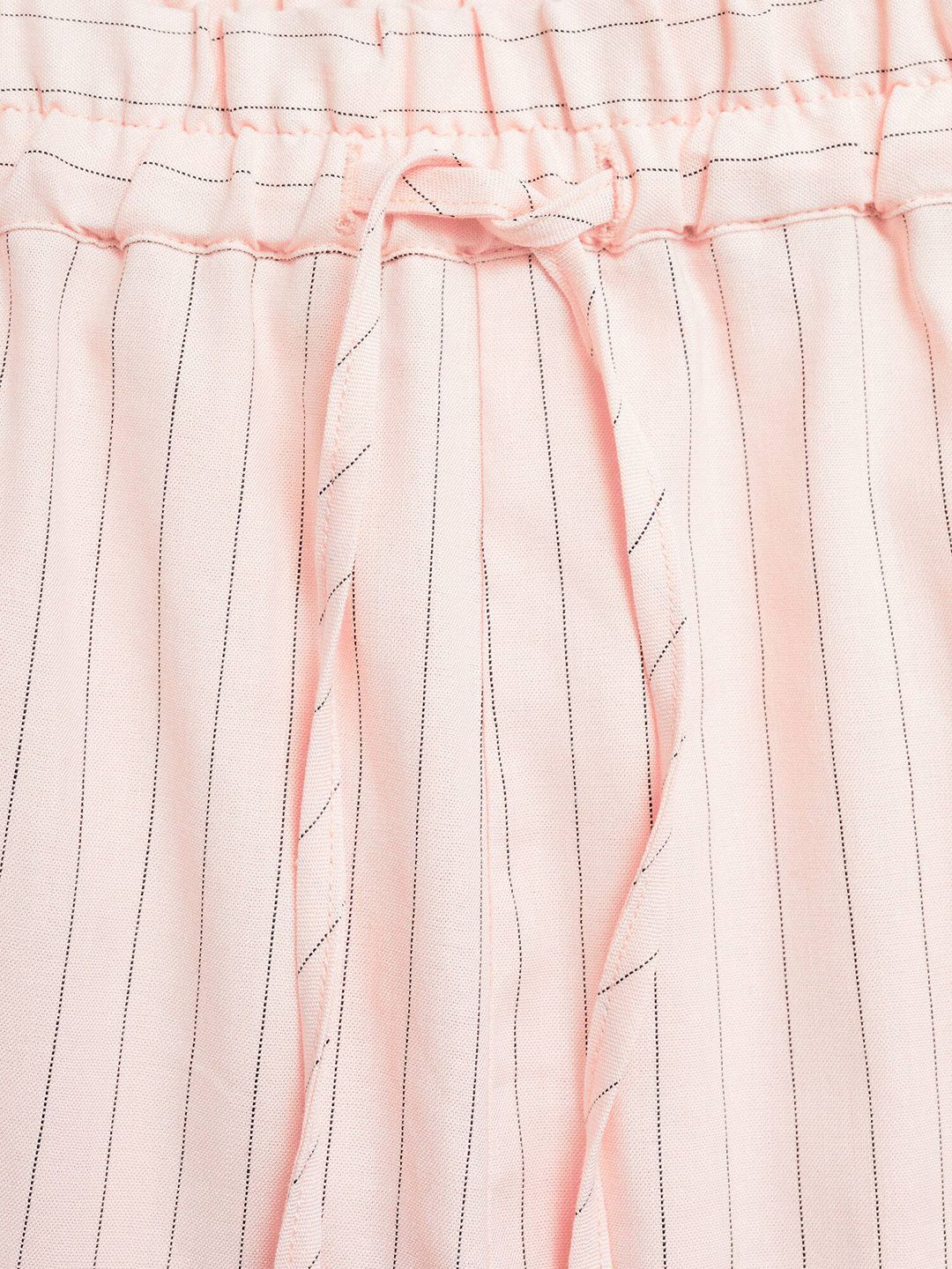 Striped Linen Blend Shorts