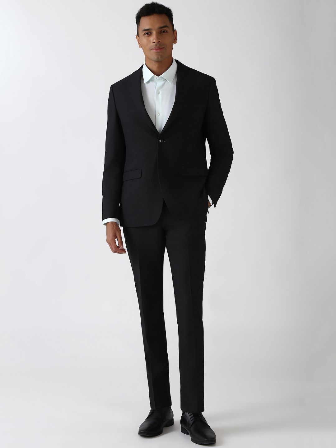 Peter England Elite Slim-Fit Single-Breasted Two-Piece Formal Suit