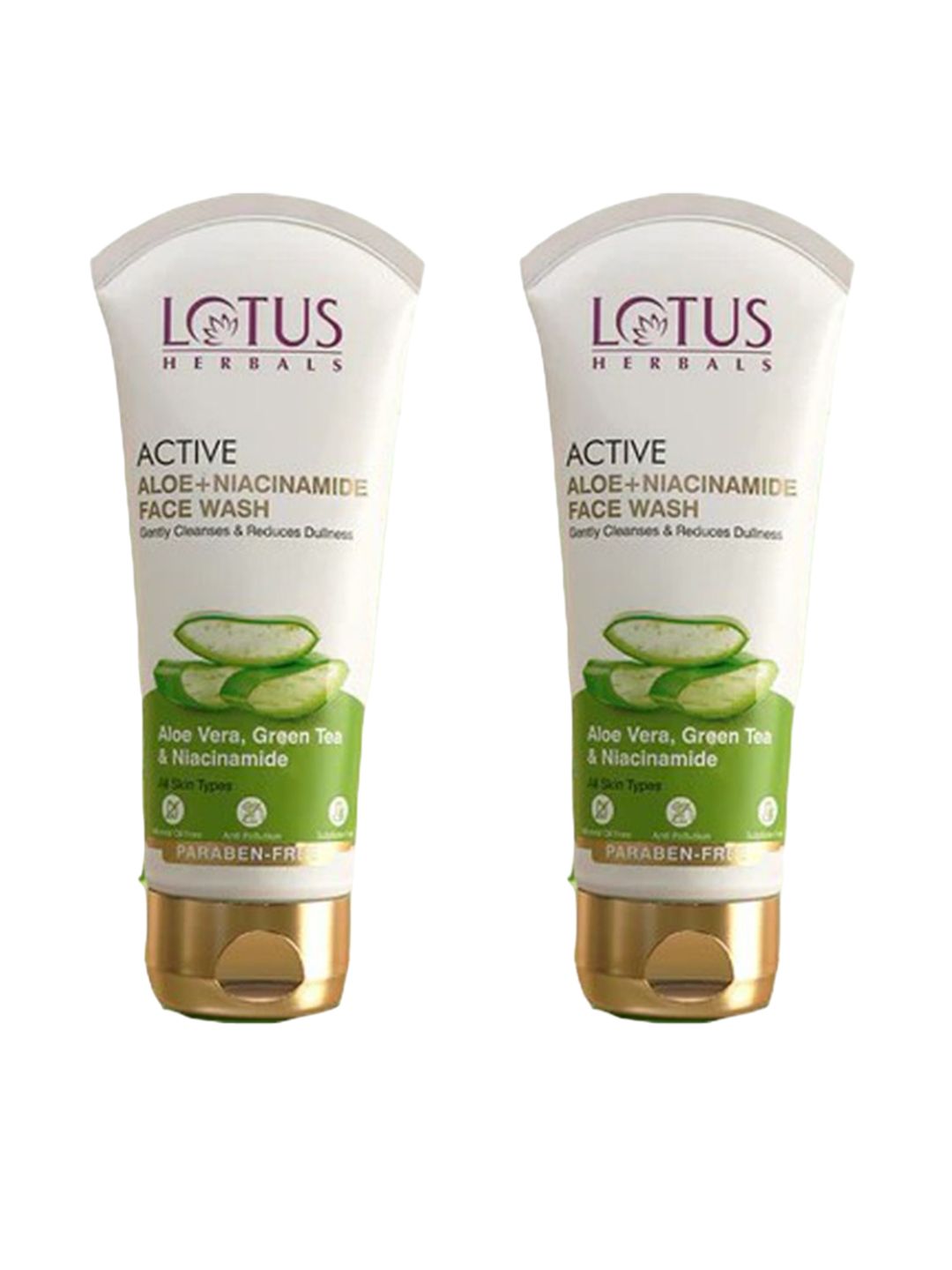 Lotus Herbals Set Of 2 Active Aloe + Niacinamide Face Wash-100g Each