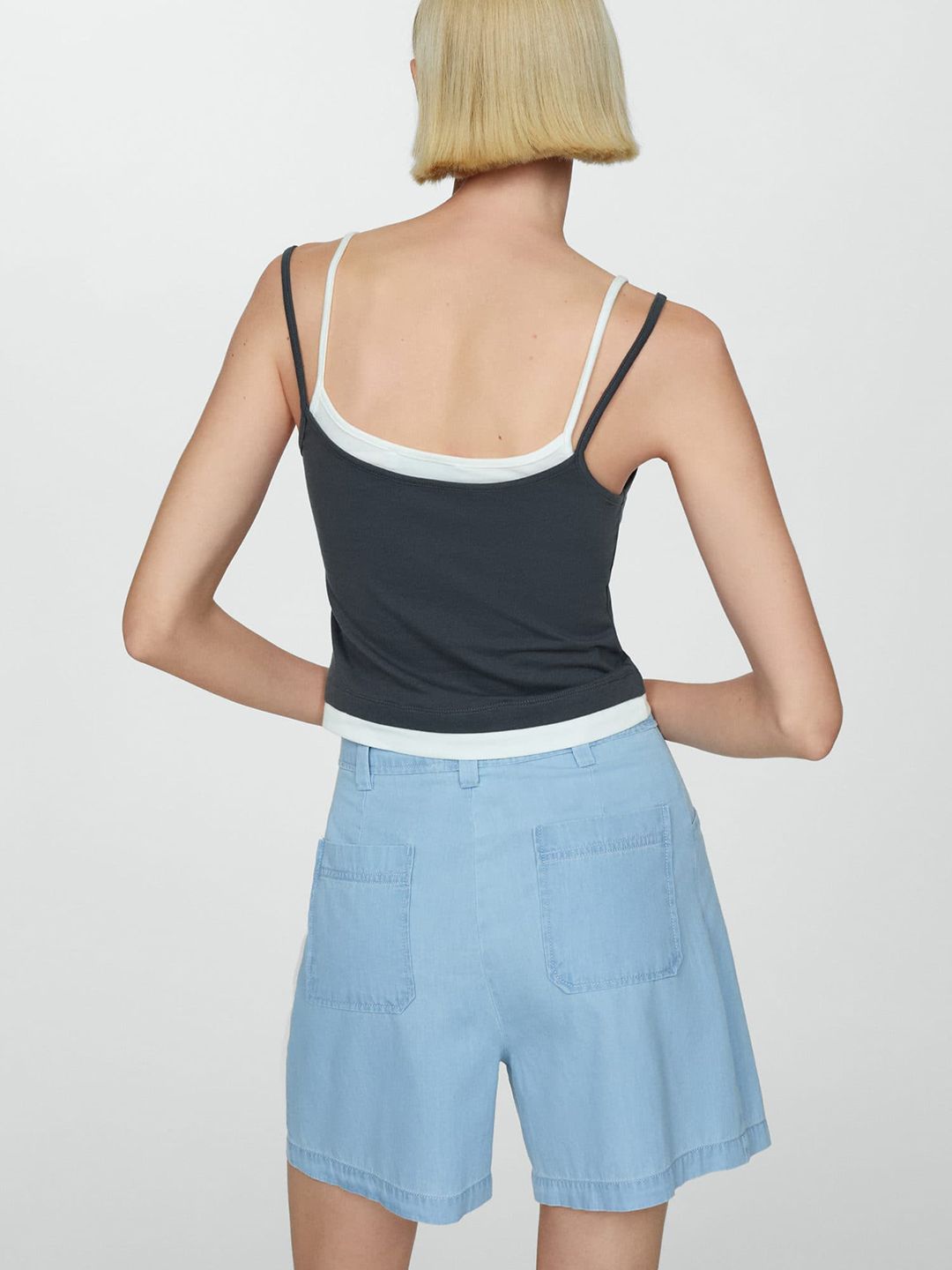 Mid-Rise Straight Shorts