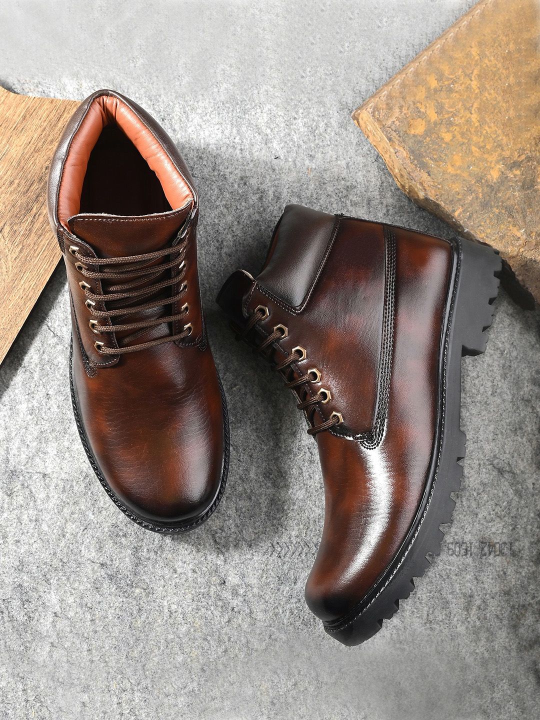 Buy The Roadster Lifestyle Co Men Square Toe Leather Lace-Ups Buy The Roadster Lifestyle Co Men Square Toe Leather Lace-Ups