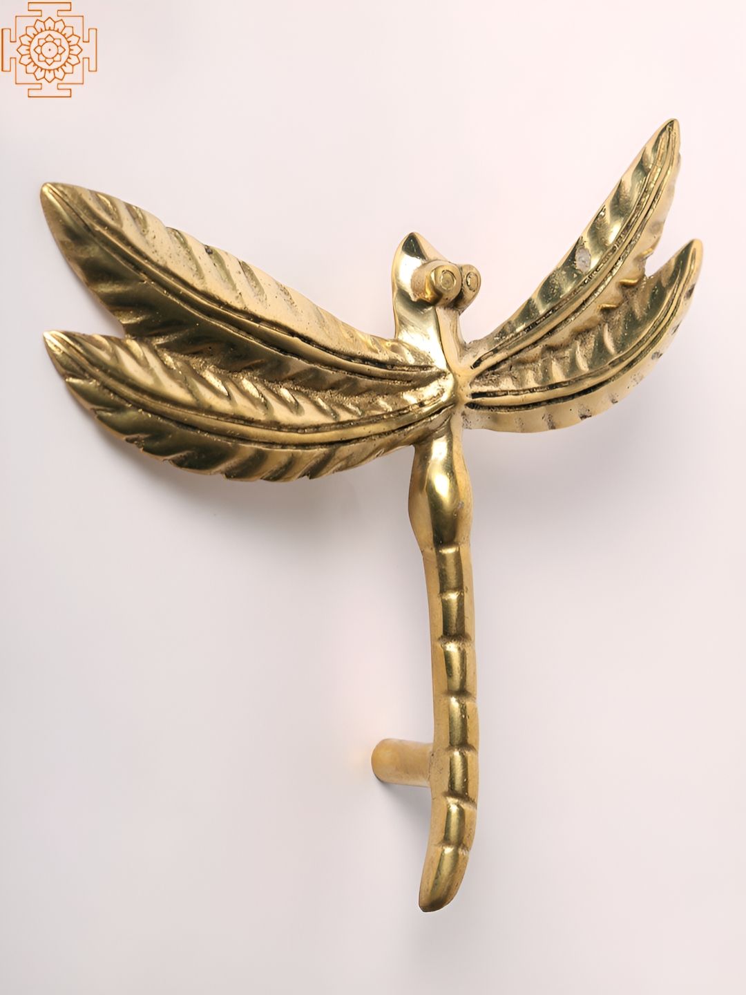 Exotic India Brass Dragonfly Design Door Handle