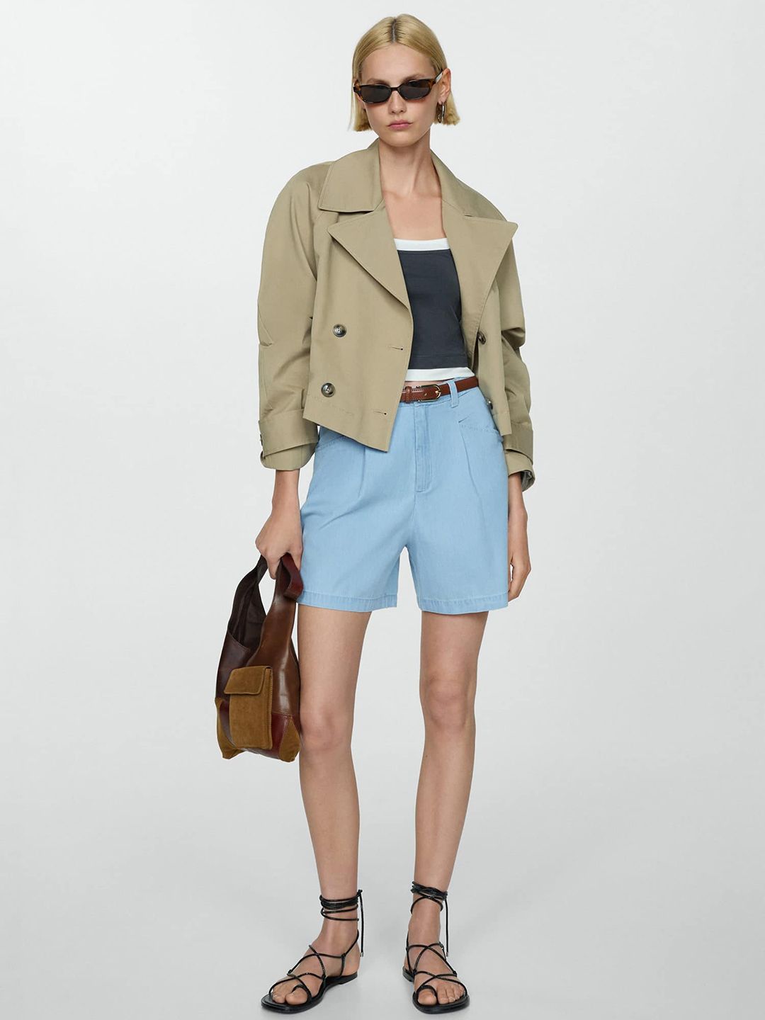Mid-Rise Straight Shorts