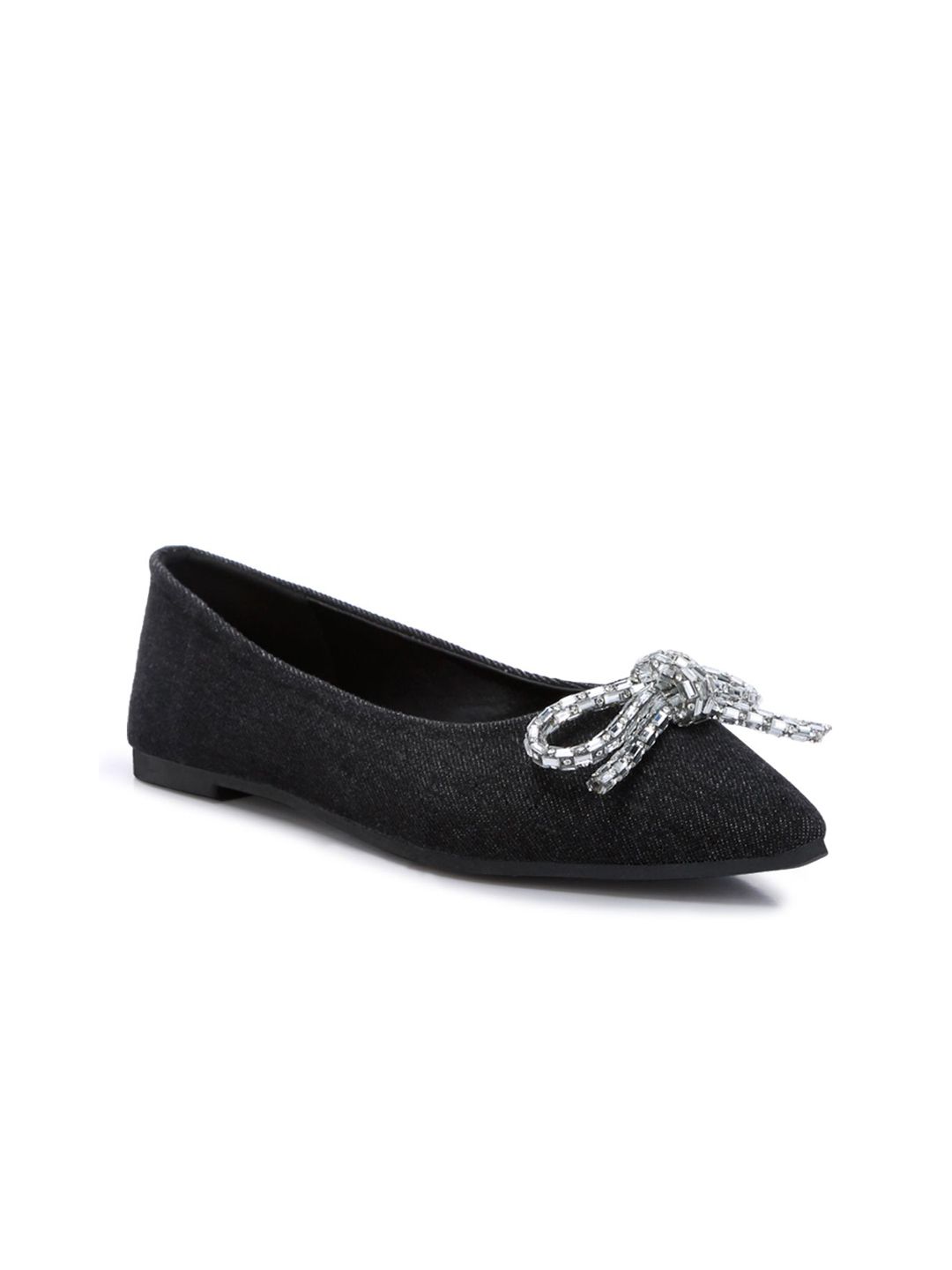 London Rag Women Embellished Bow Detail Ballerinas