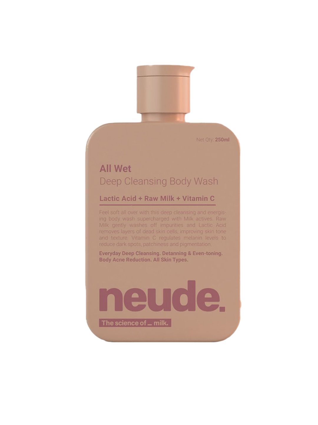 Neude Skin All Wet Deep Cleansing Body Wash with Lactic Acid & Vitamin C - 250ml