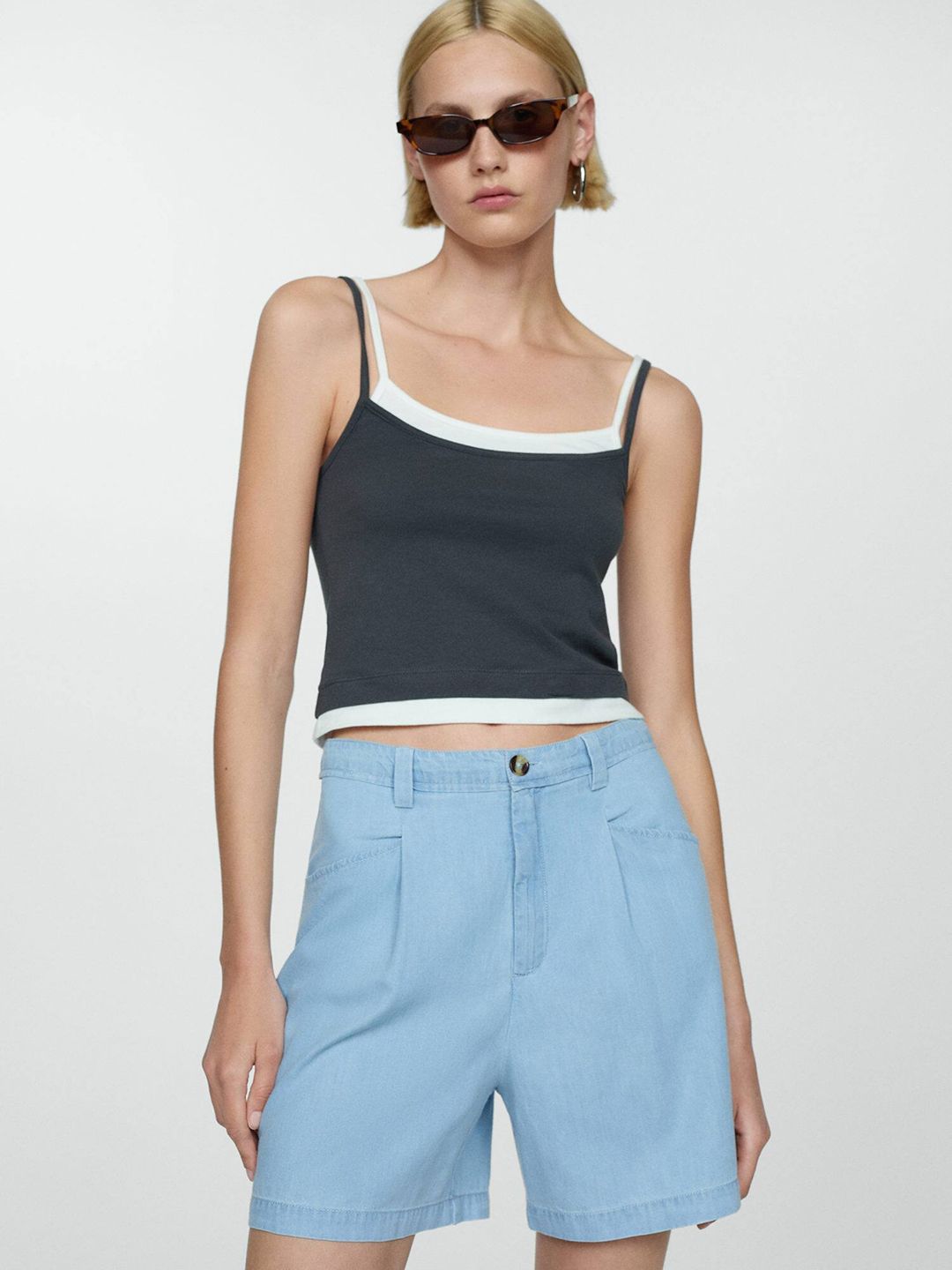 Mid-Rise Straight Shorts