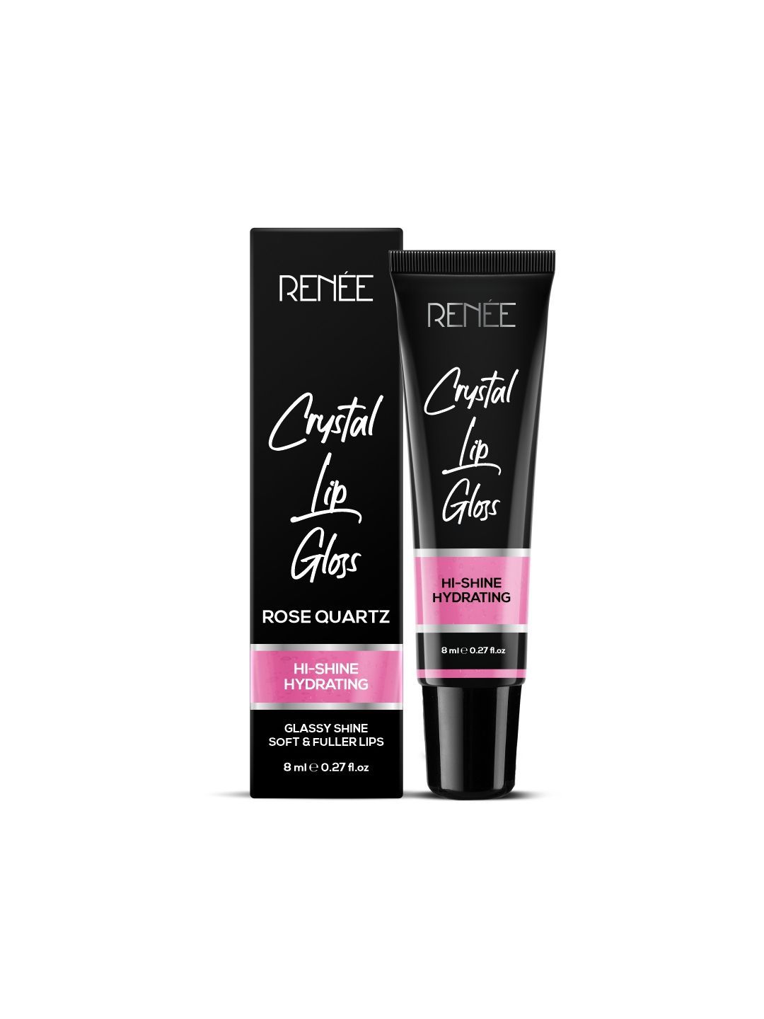 Renee Crystal Hi-Shine Glassy Hydrating Lip Gloss 8ml - Rose Quartz 02