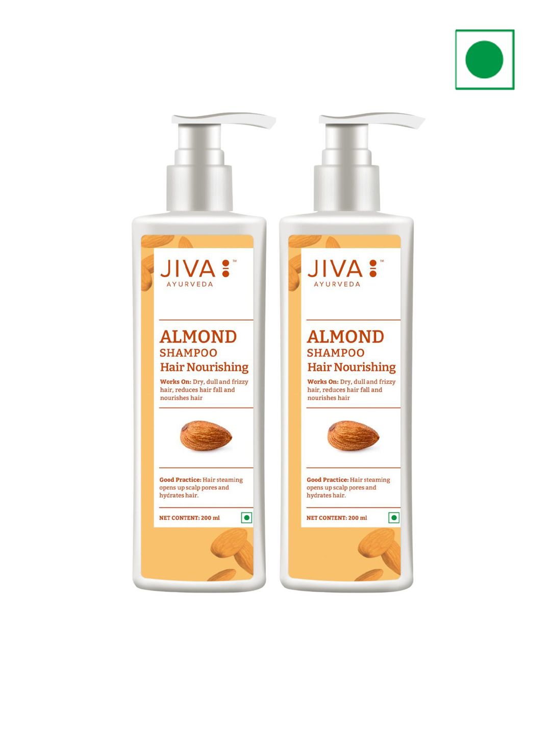 Jiva Set Of 2 Almond Rich Anti-Hair Fall Nourishing Shampoo- 200ml Each