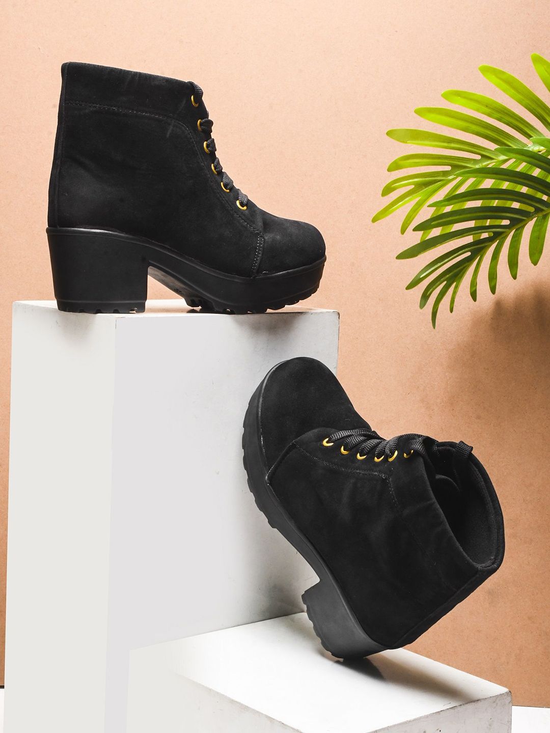 Try Me Try Me Women Suede Block-Heeled Boots