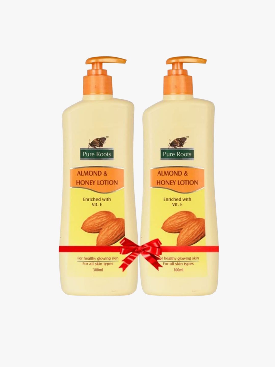 pure roots Set Of 2 Almond & Honey Lotion With Vitamin E- 300ml Each