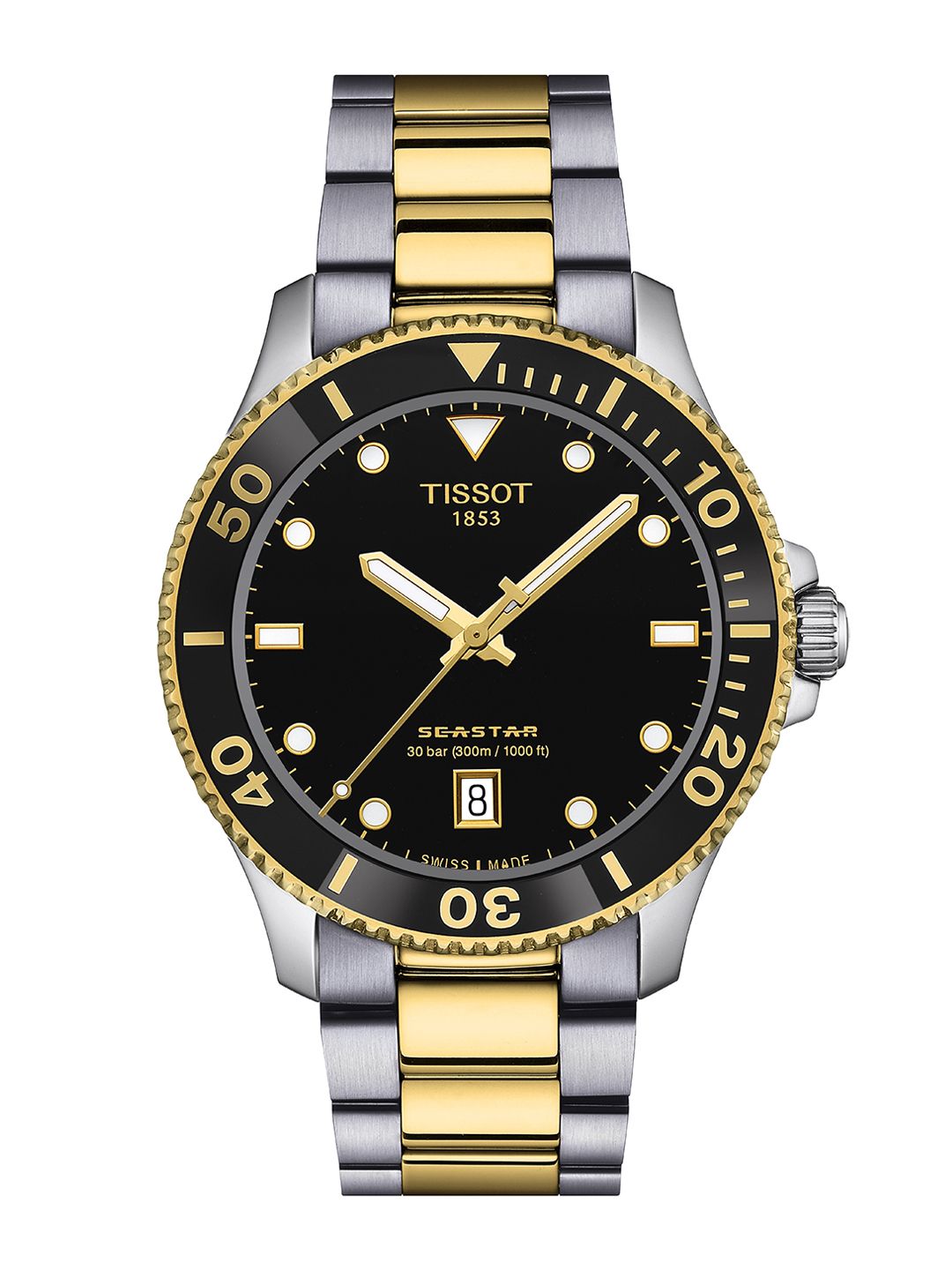 TISSOT STYLIST 70’sブラックフェイス／ゴールドケース Buy TISSOT Men Embellished Dial & Stainless Steel Bracelet Style