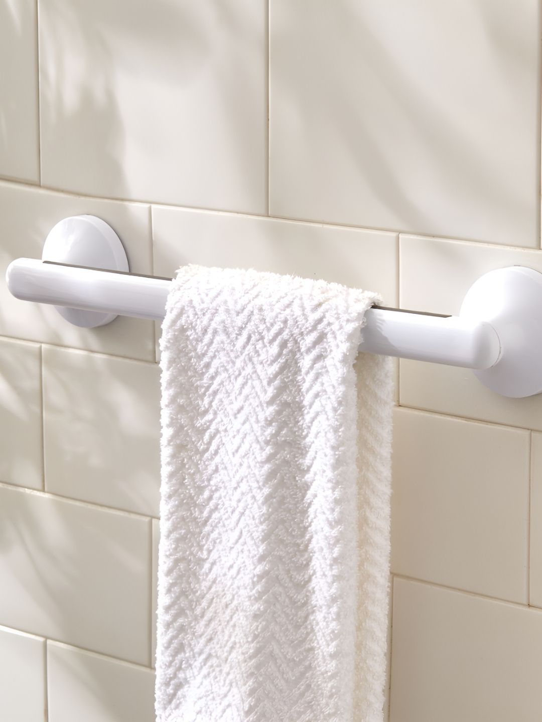 Home Centre White Solid Plastic Towel Holder
