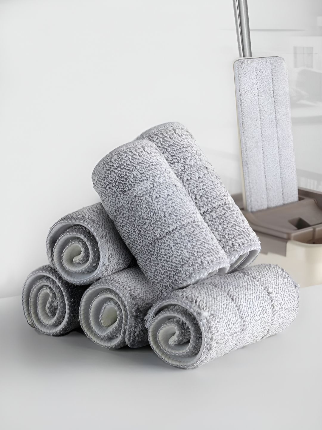 UPC Grey 6 Pieces Wet & Dry Flat Mop Refill Pads