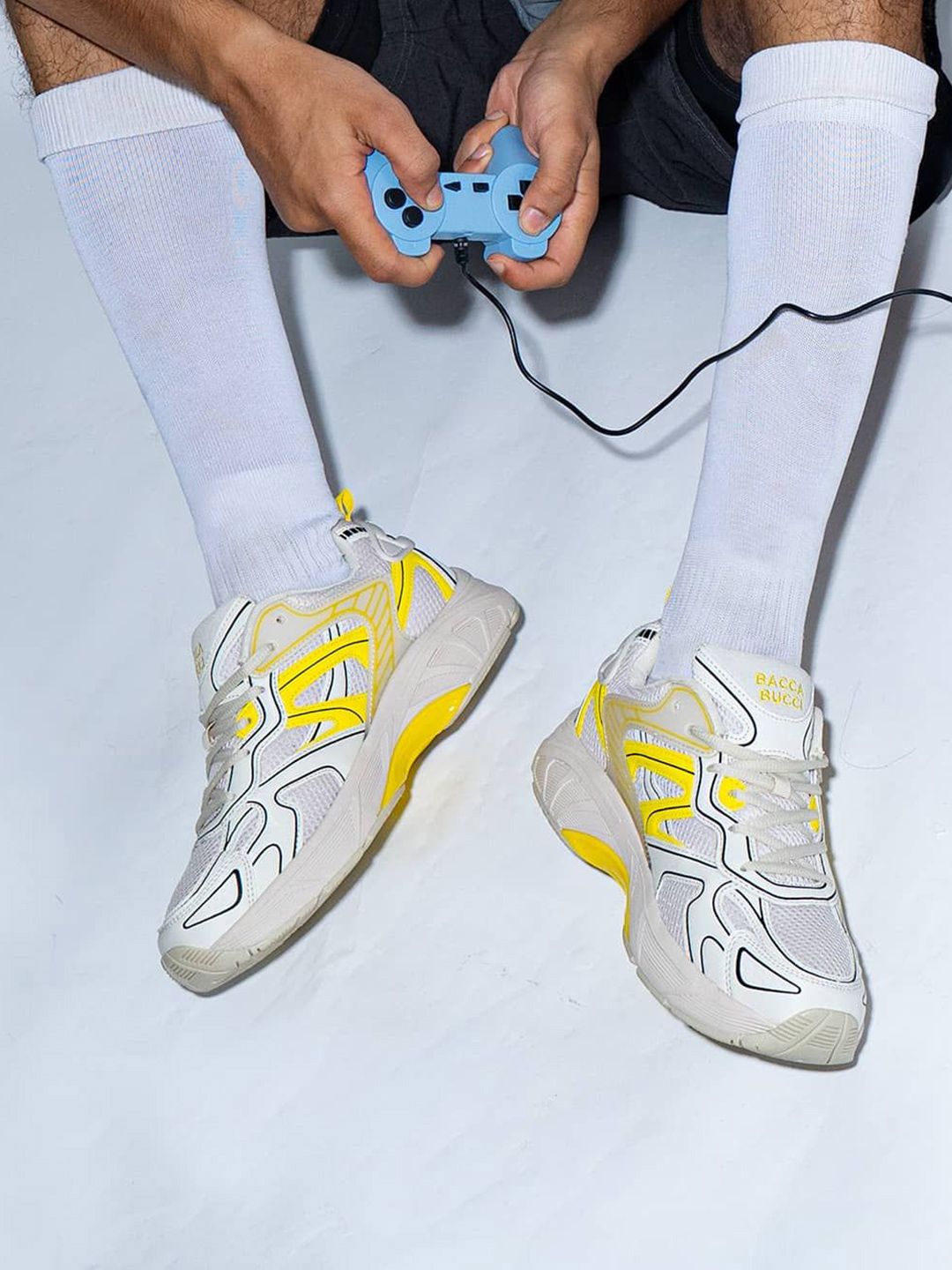 bacca bucci Spectra Neon Yellow Mesh Running Shoes