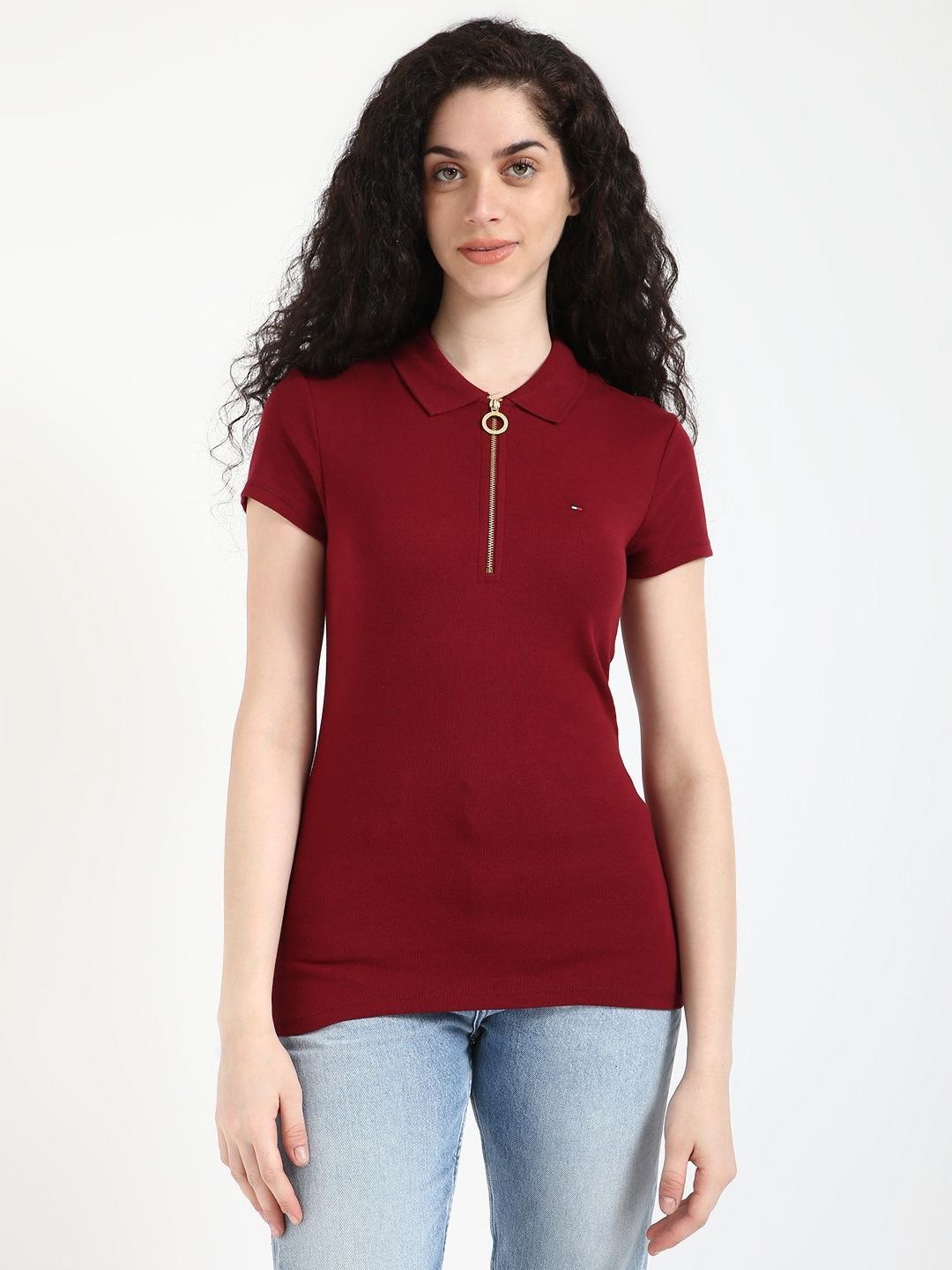 Polo Collar Pockets Slim Fit T-shirt