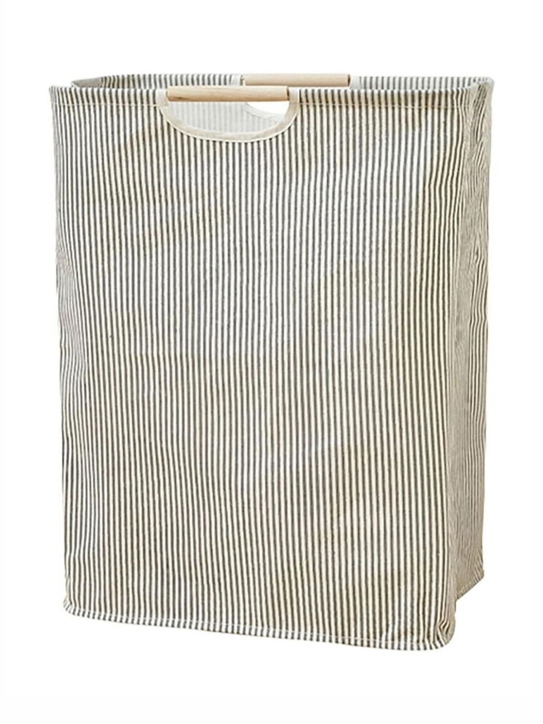 HOUSE OF QUIRK Beige & Black Striped Laundry Bag