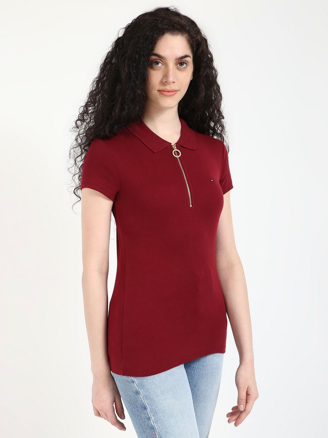 Polo Collar Pockets Slim Fit T-shirt