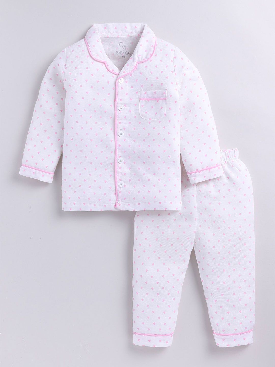 BABY GO Boys Printed Pure Cotton Shirt with Trousers