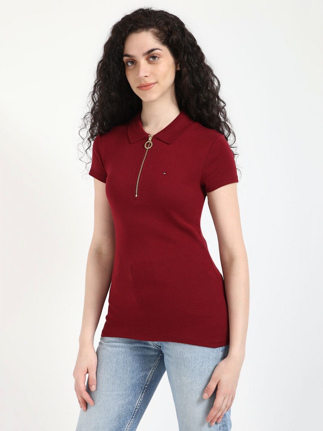 Polo Collar Pockets Slim Fit T-shirt