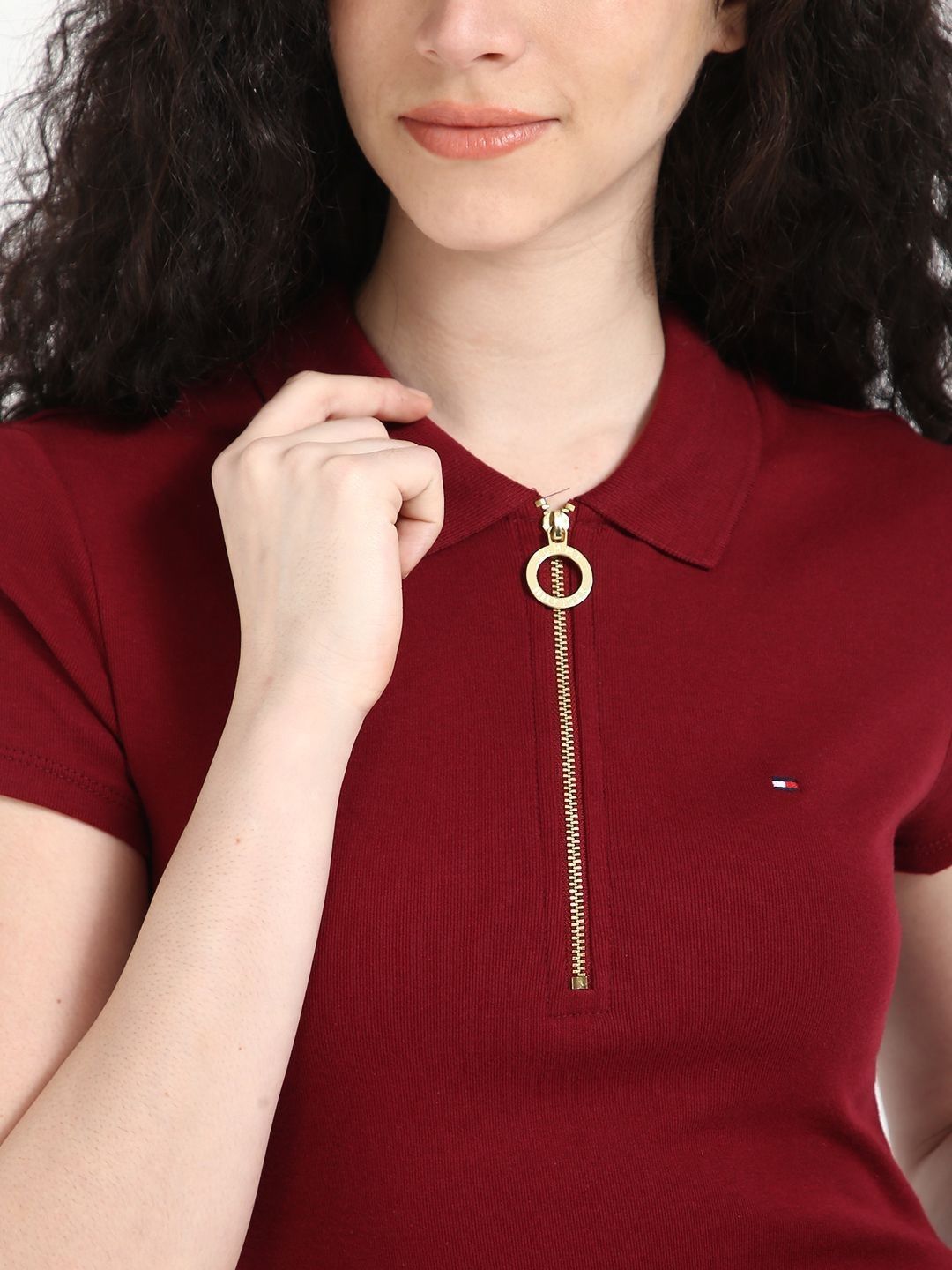 Polo Collar Pockets Slim Fit T-shirt