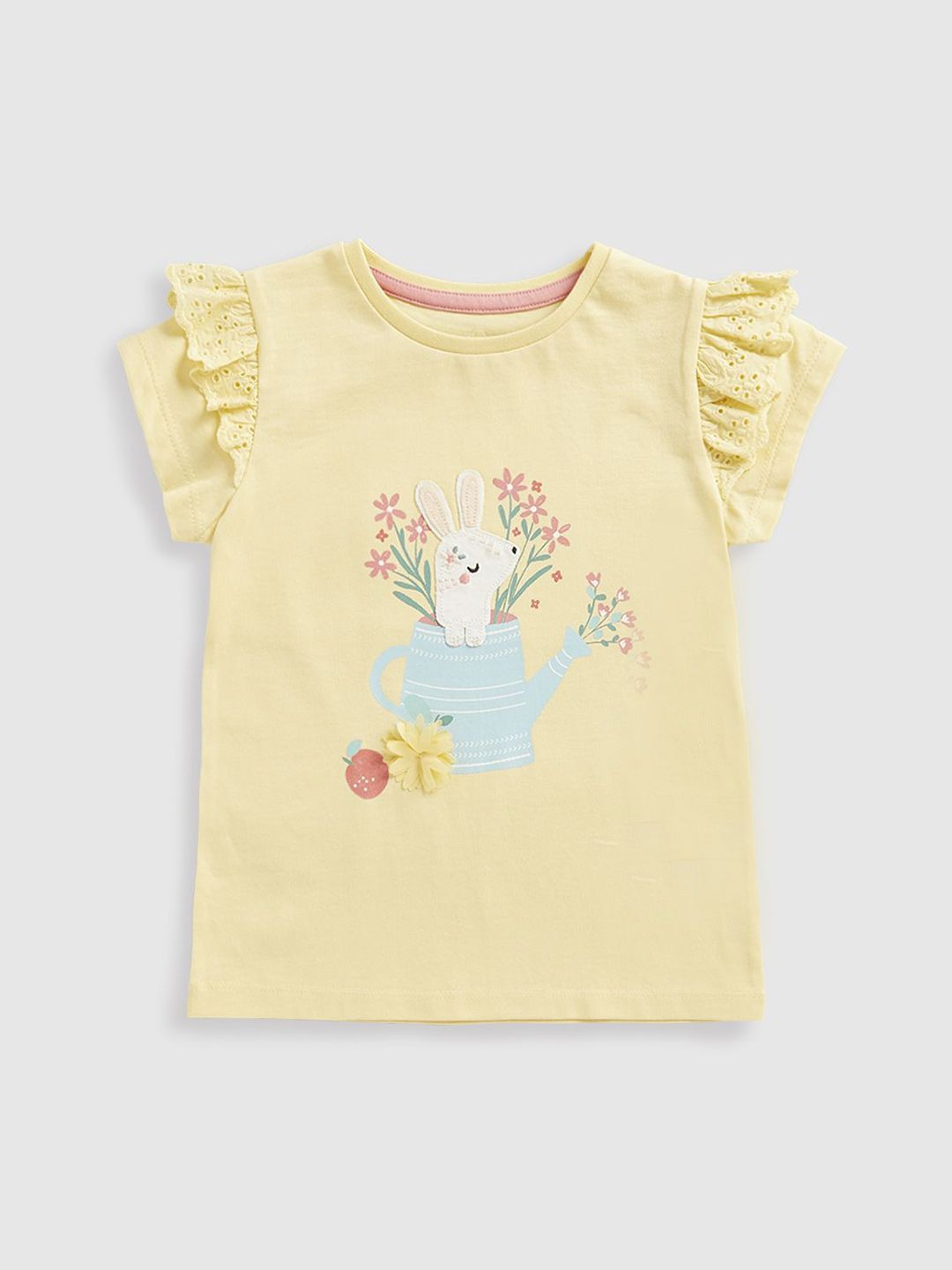 mothercare Girls Graphic Printed Round Neck Cotton T-shirt