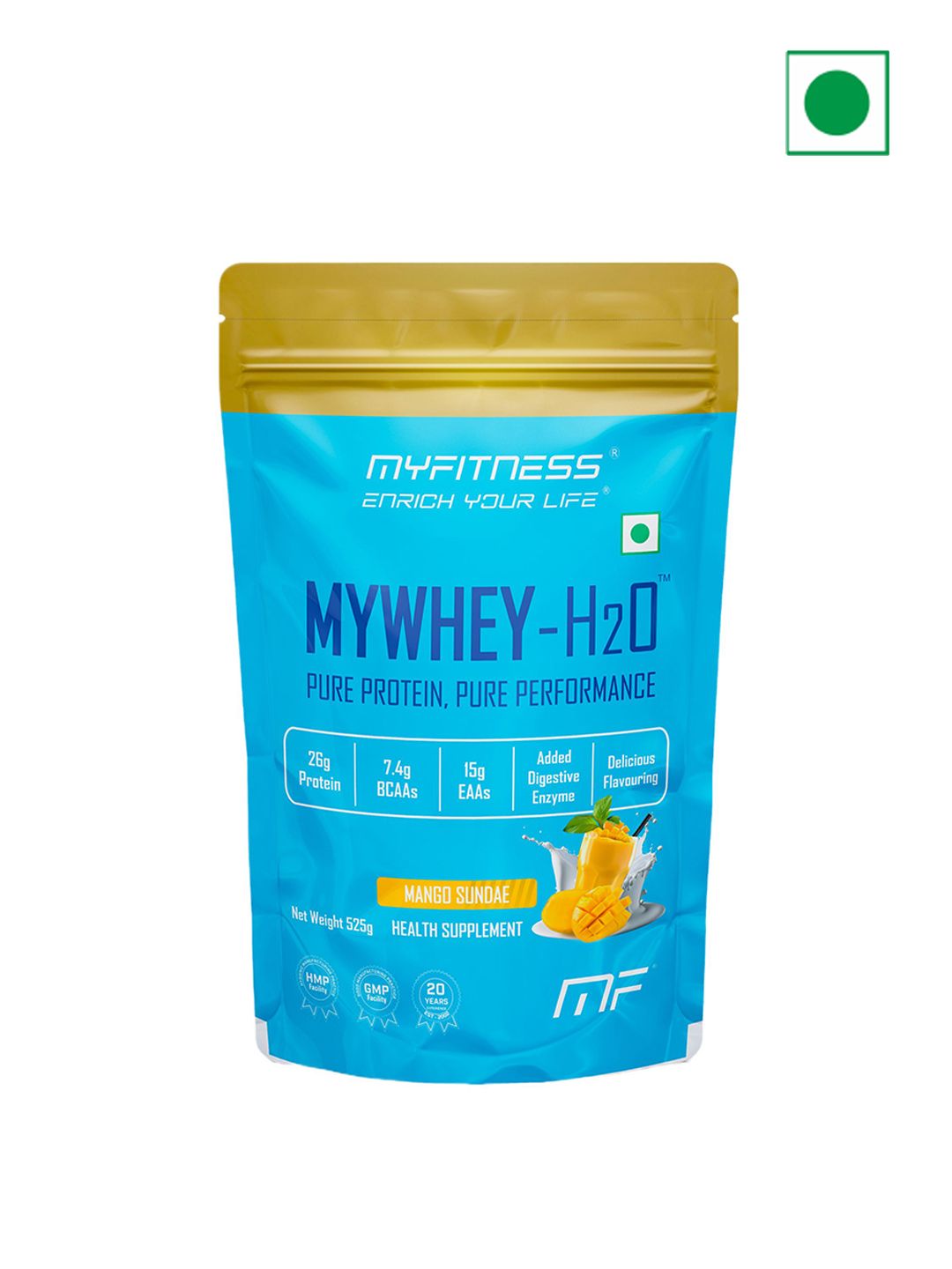 Myfitness Mywhey H2O Whey Protein Powder Mango Sundae 525g - 15 Servings