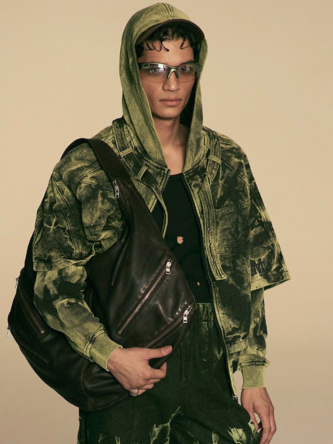 the Misnomer Unisex Camouflage Fleece Longline Parka Jacket