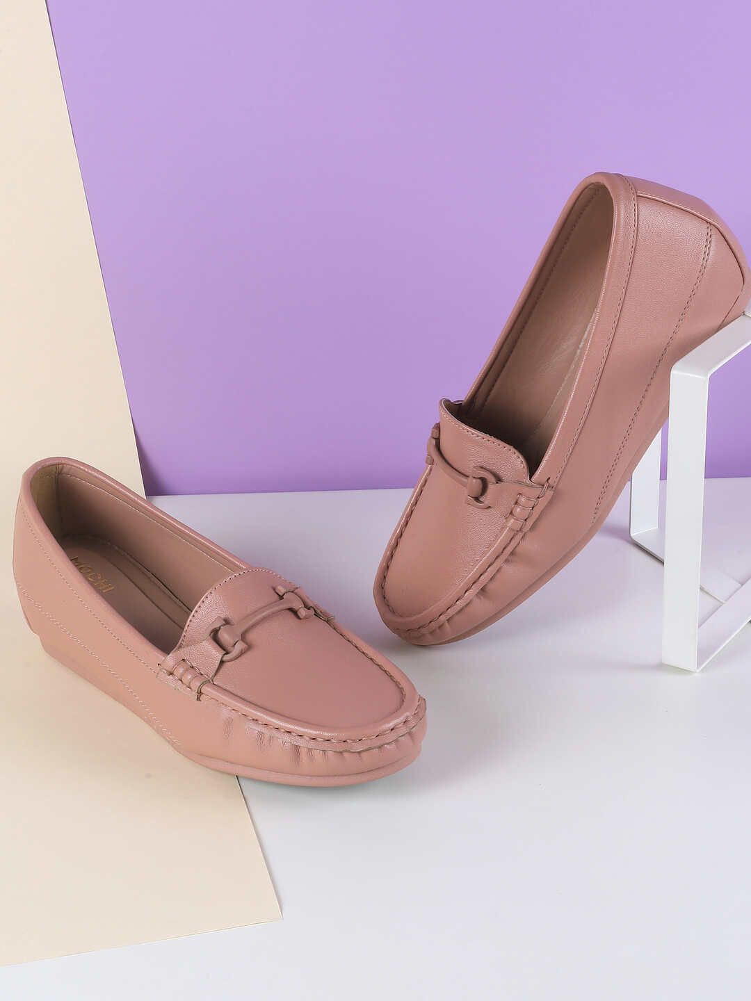 Mochi Women Round Toe Slip On Loafers