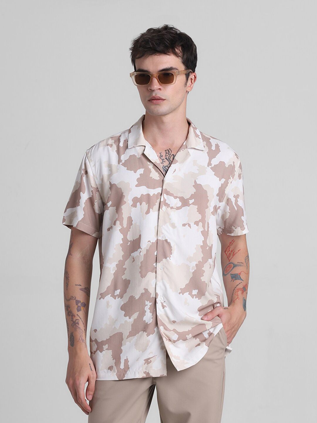 Jack & Jones Abstract Printed Cuban Collar Shirt Offers & Cashback