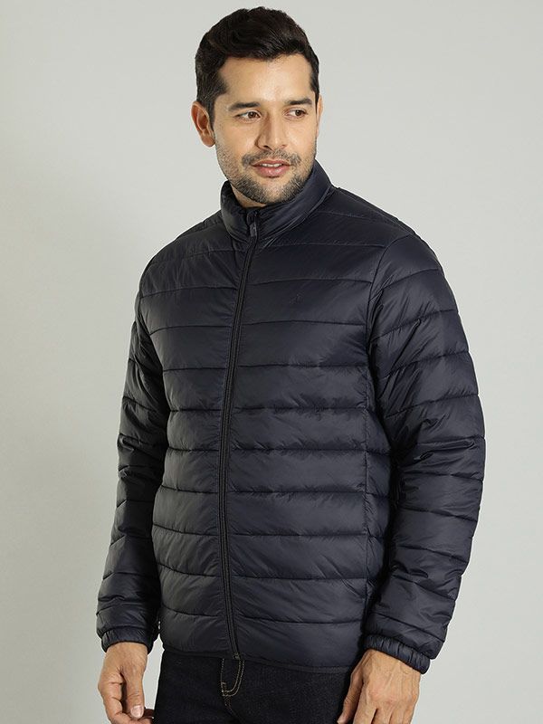 Indian Terrain Men Mock Collar Solid Casual Insulator Puffer Jacket