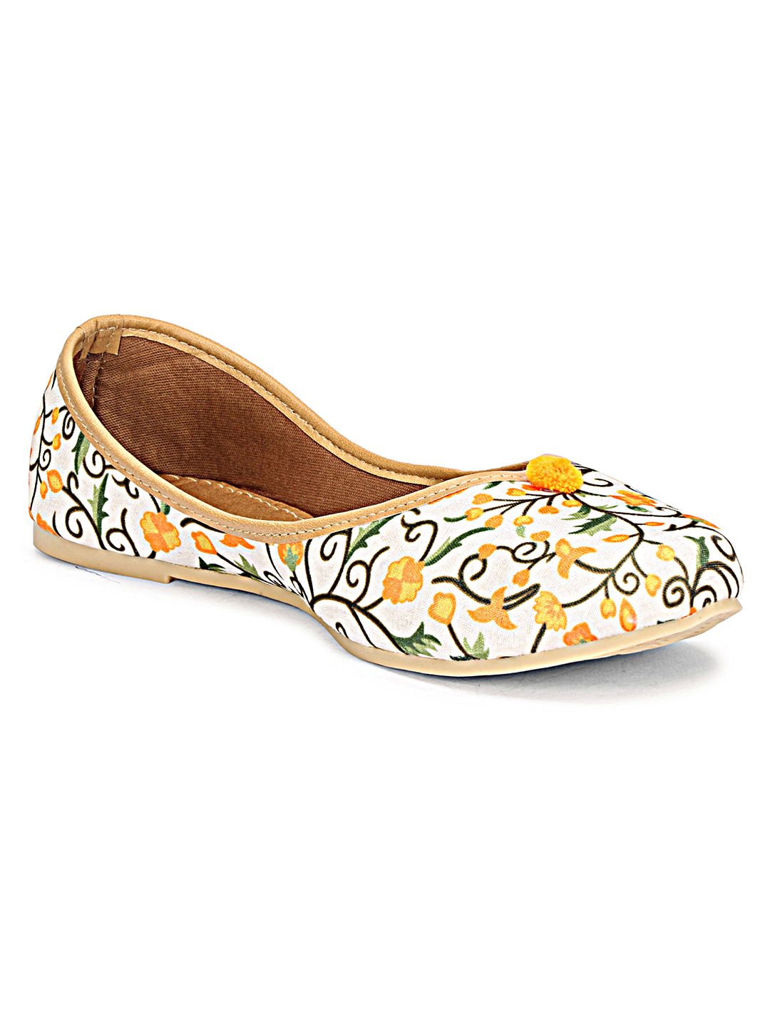 TRY FEET Women Printed Mojaris with Laser Cuts Flats deal from myntra