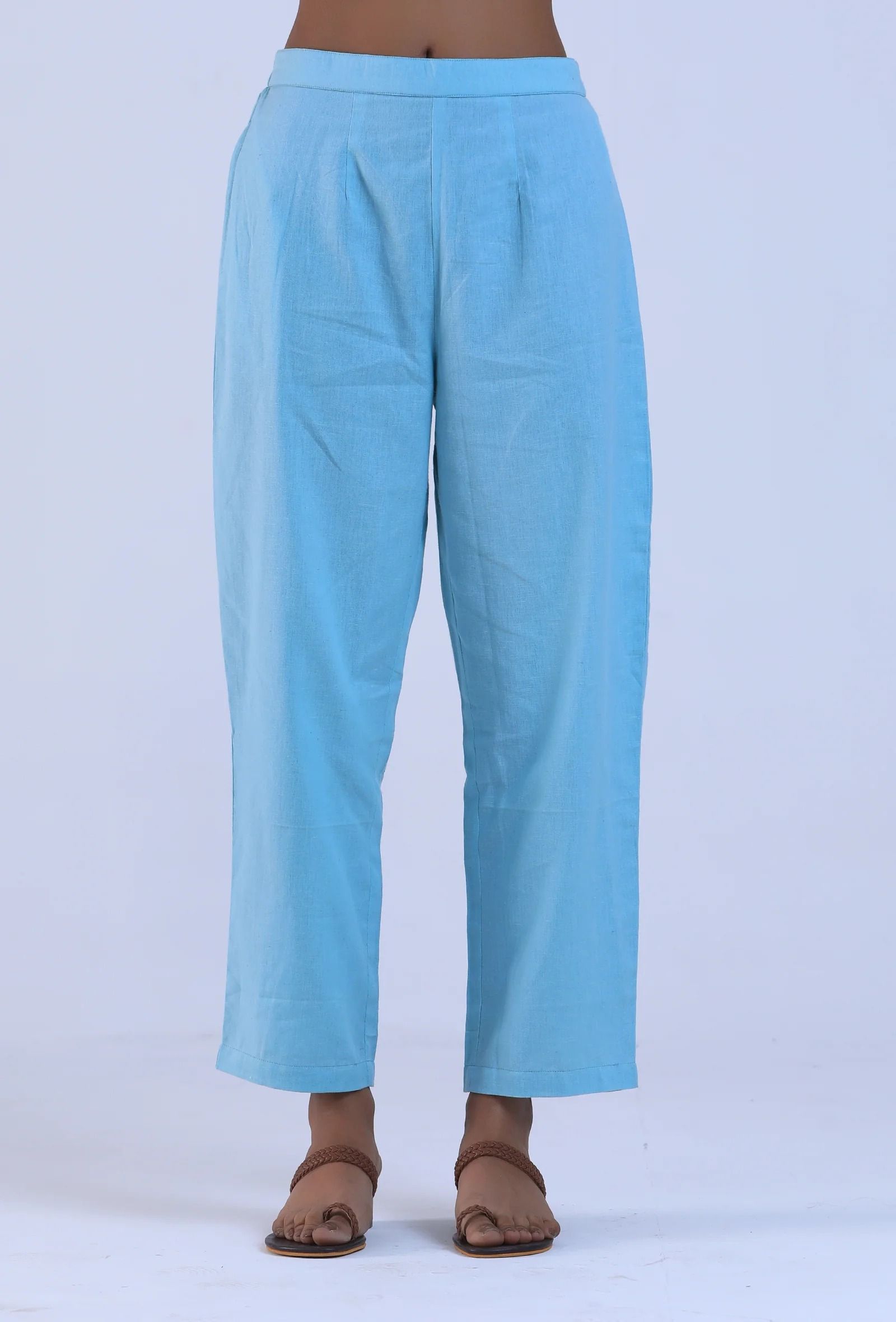 Buy R&B Women Textured Straight Fit Trousers - Trousers for Women