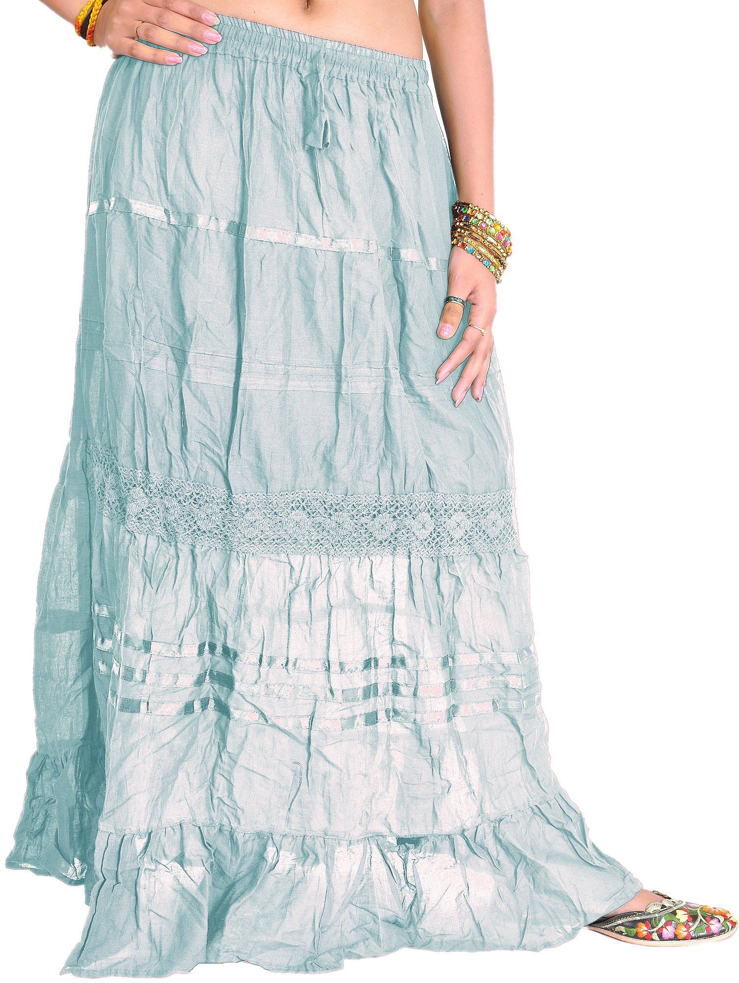 Exotic India Exotic India Mid Rise Flared Maxi Skirts