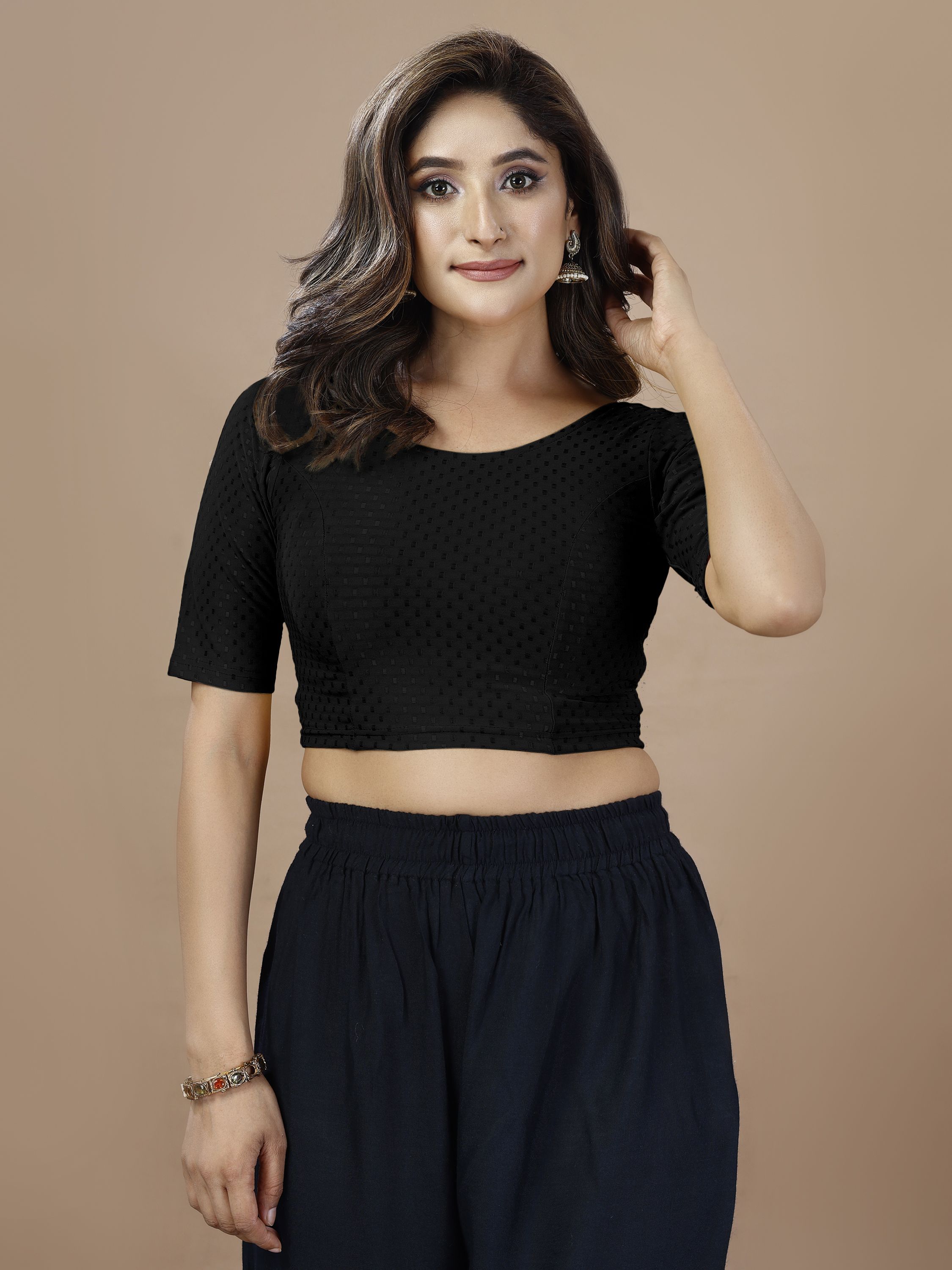 Oomph! Oomph! Non Padded Round Neck Saree Blouse