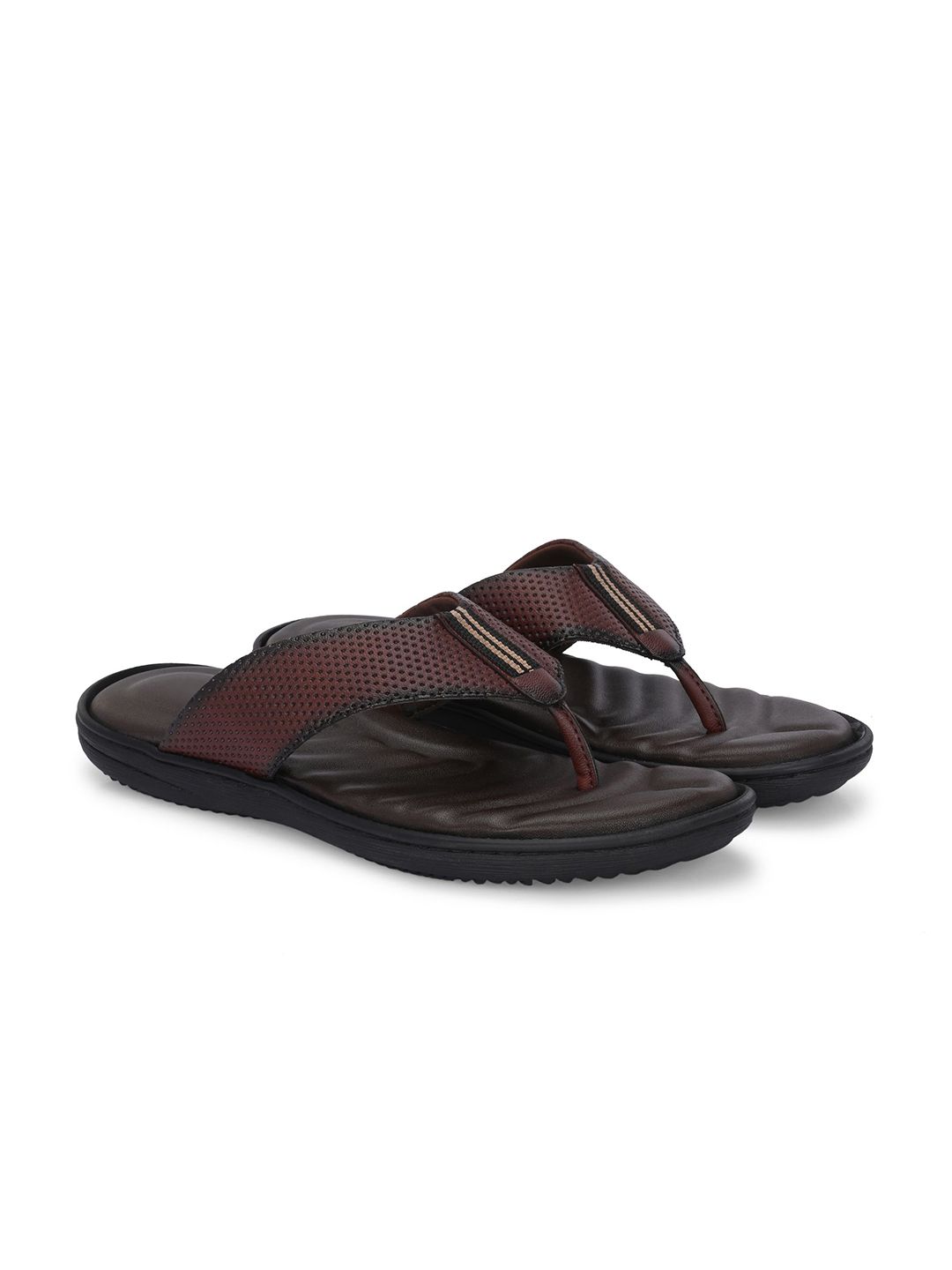 Azzaro Black Men Self Design Thong Flip-Flops