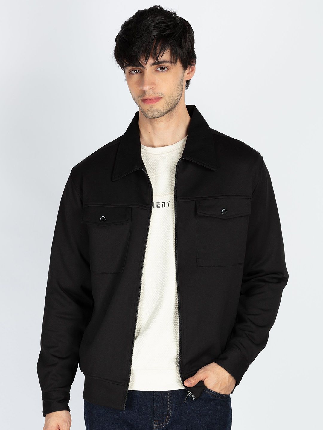 Status Quo Men Solid Bomber Jacket