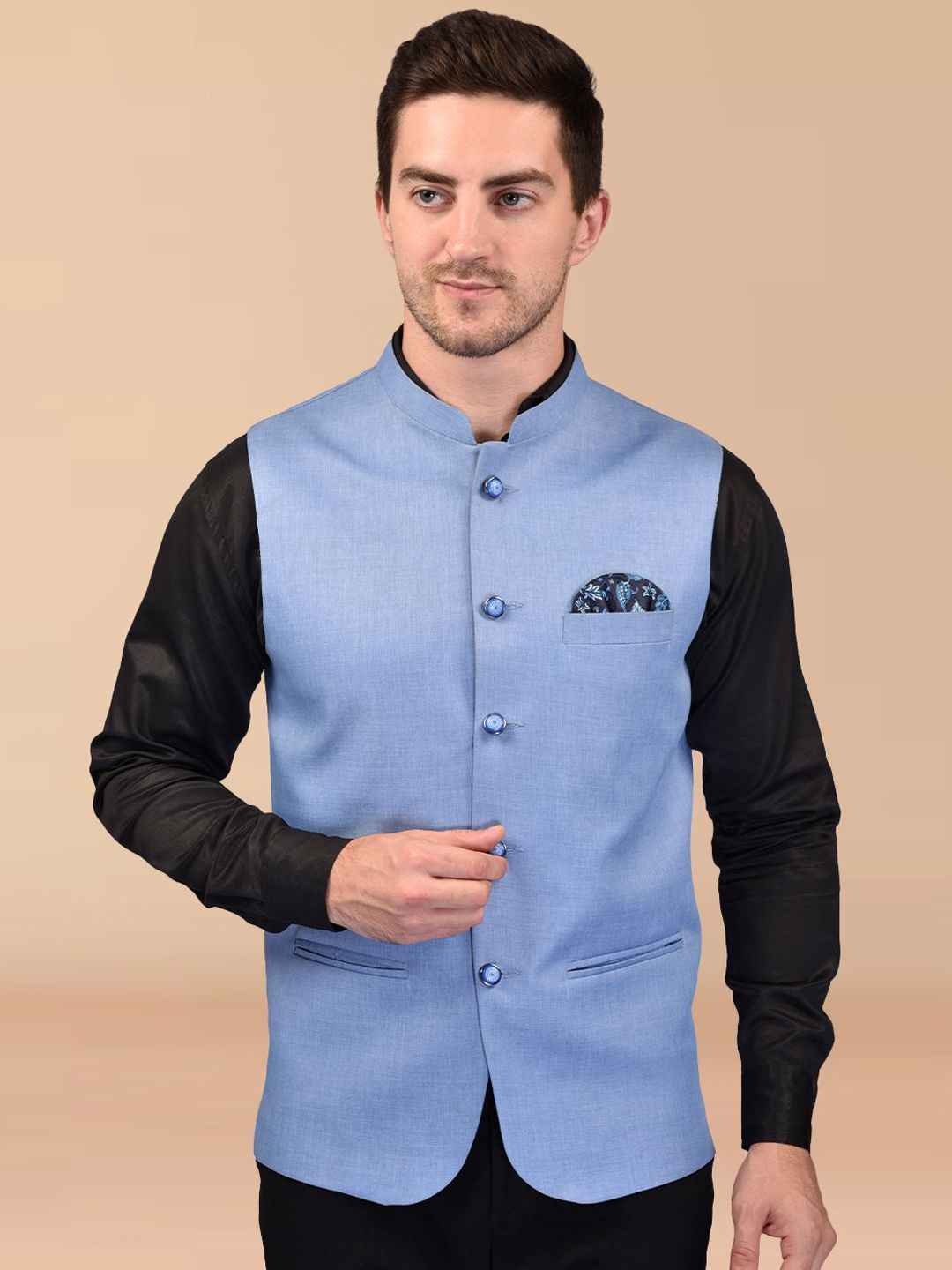 PRINTINDIA Men Mandarin Collar Nehru Jacket
