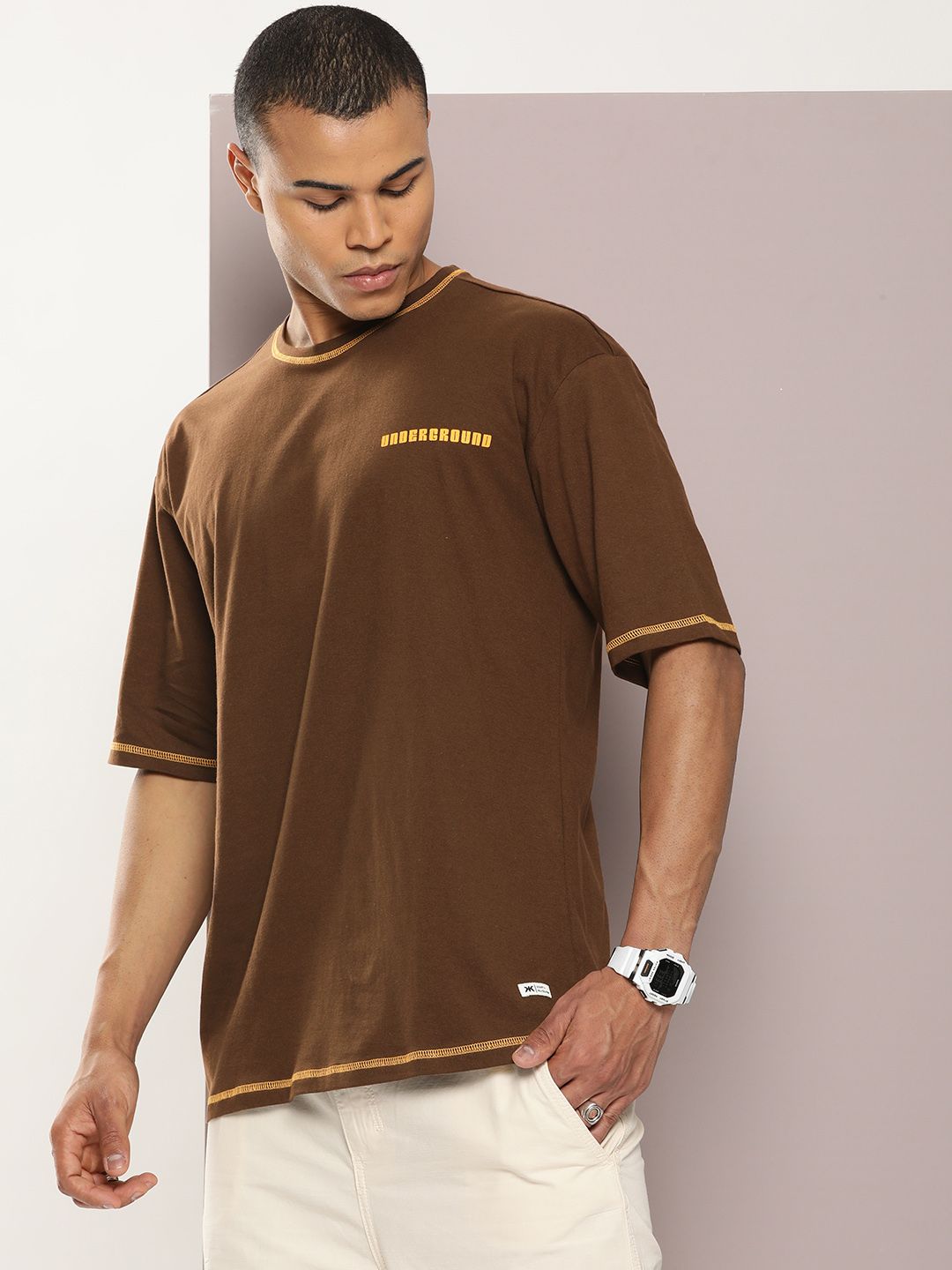 Buy Kook N Keech Drop-Shoulder Sleeves Oversized Pure Cotton T