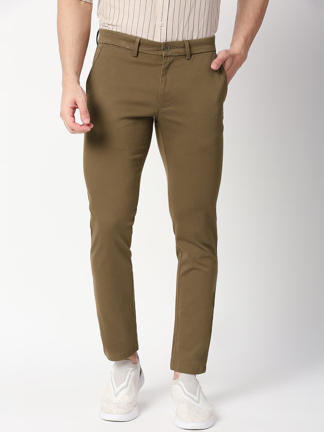 Basics Men Skinny Fit Low-Rise Formal Trouser