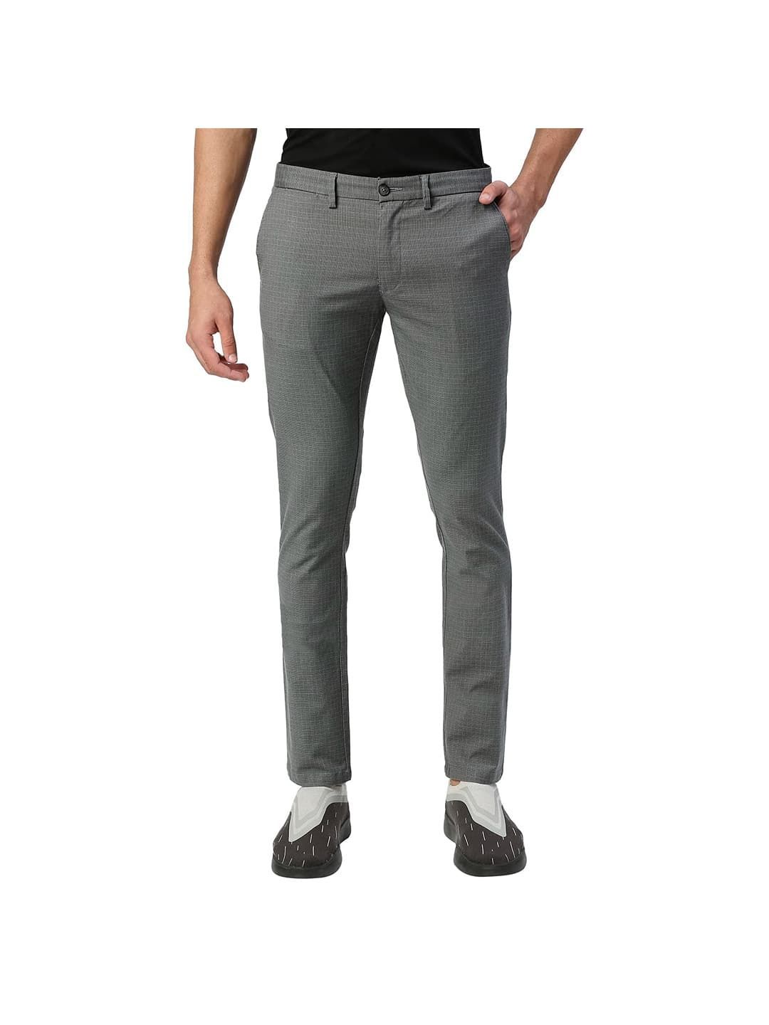Basics Men Tapered Fit Mid-Rise Cotton Trousers