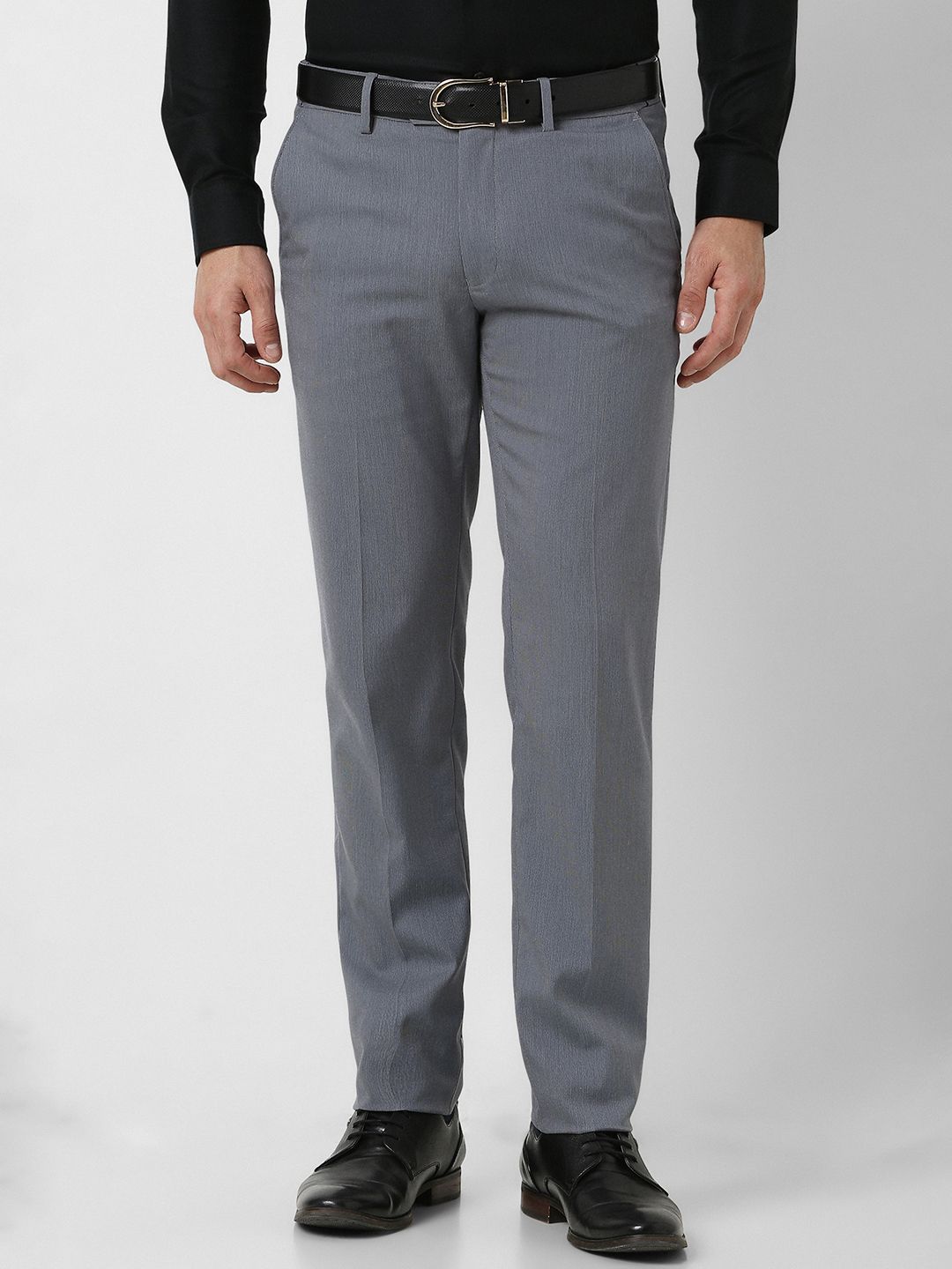 Peter England Men Slim Fit Mid-Rise Formal Trousers