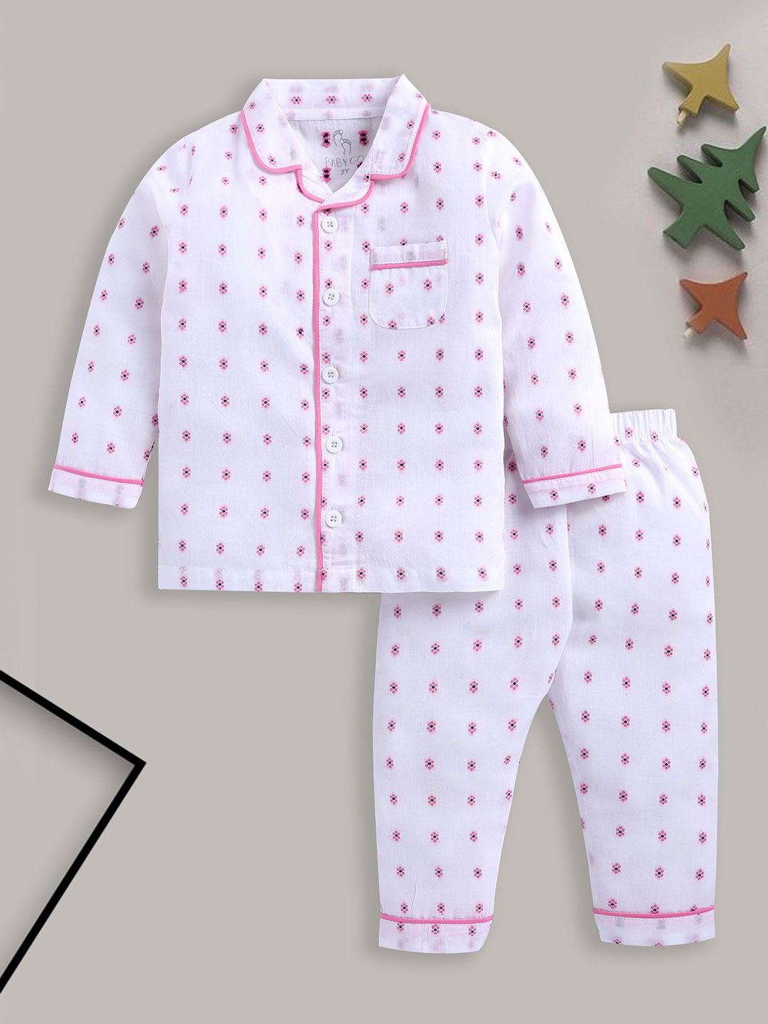BABY GO Boys Printed Shirt with Pyjamas