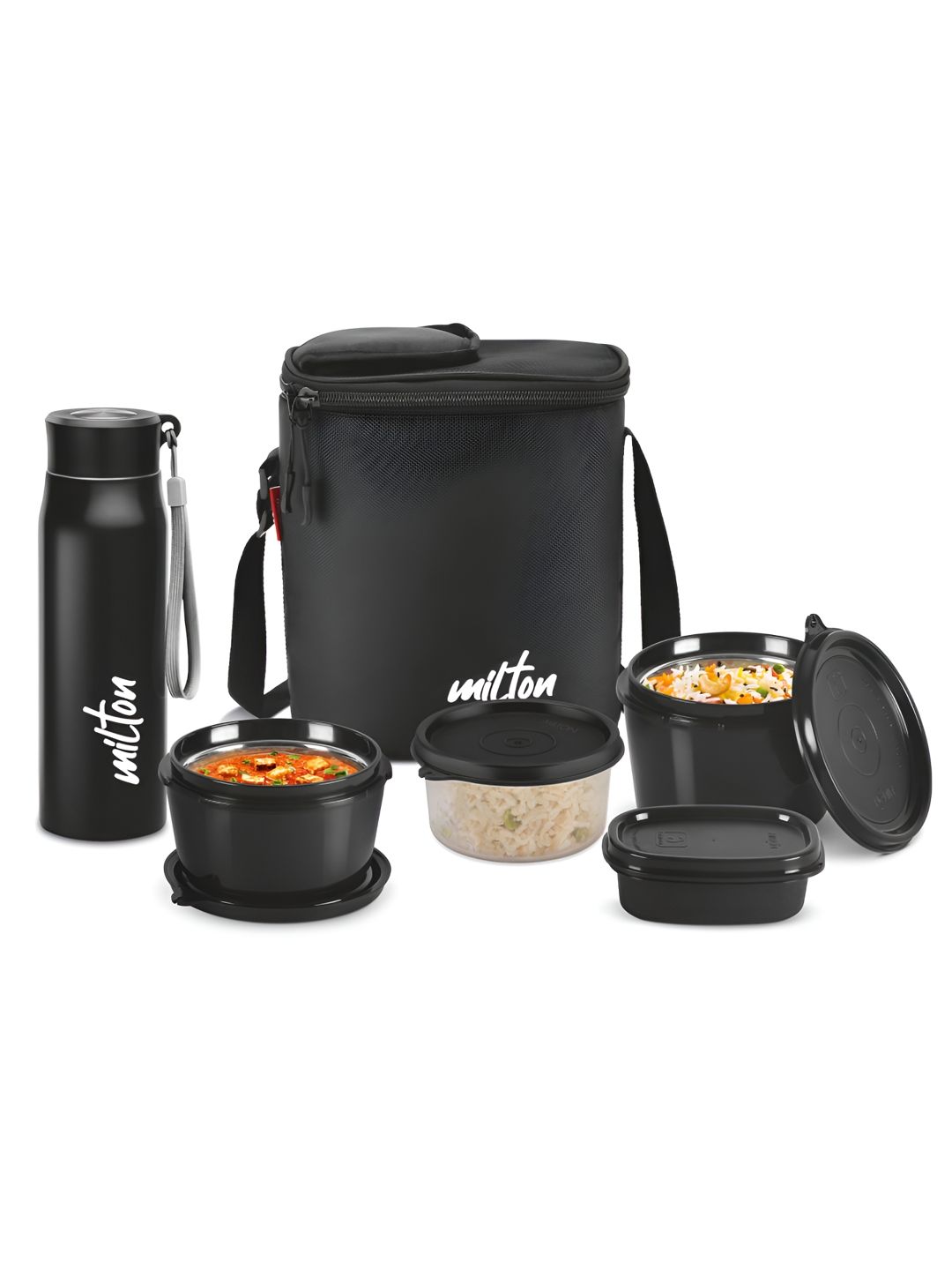 Buy Milton Black Max Meal Microwave Safe Lunch Box, Bottle With
