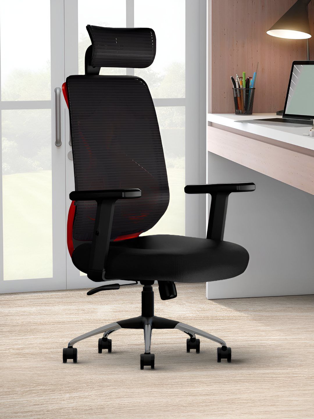 CELLBELL C190 Berlin Black & Red Mesh Executive Office Chair