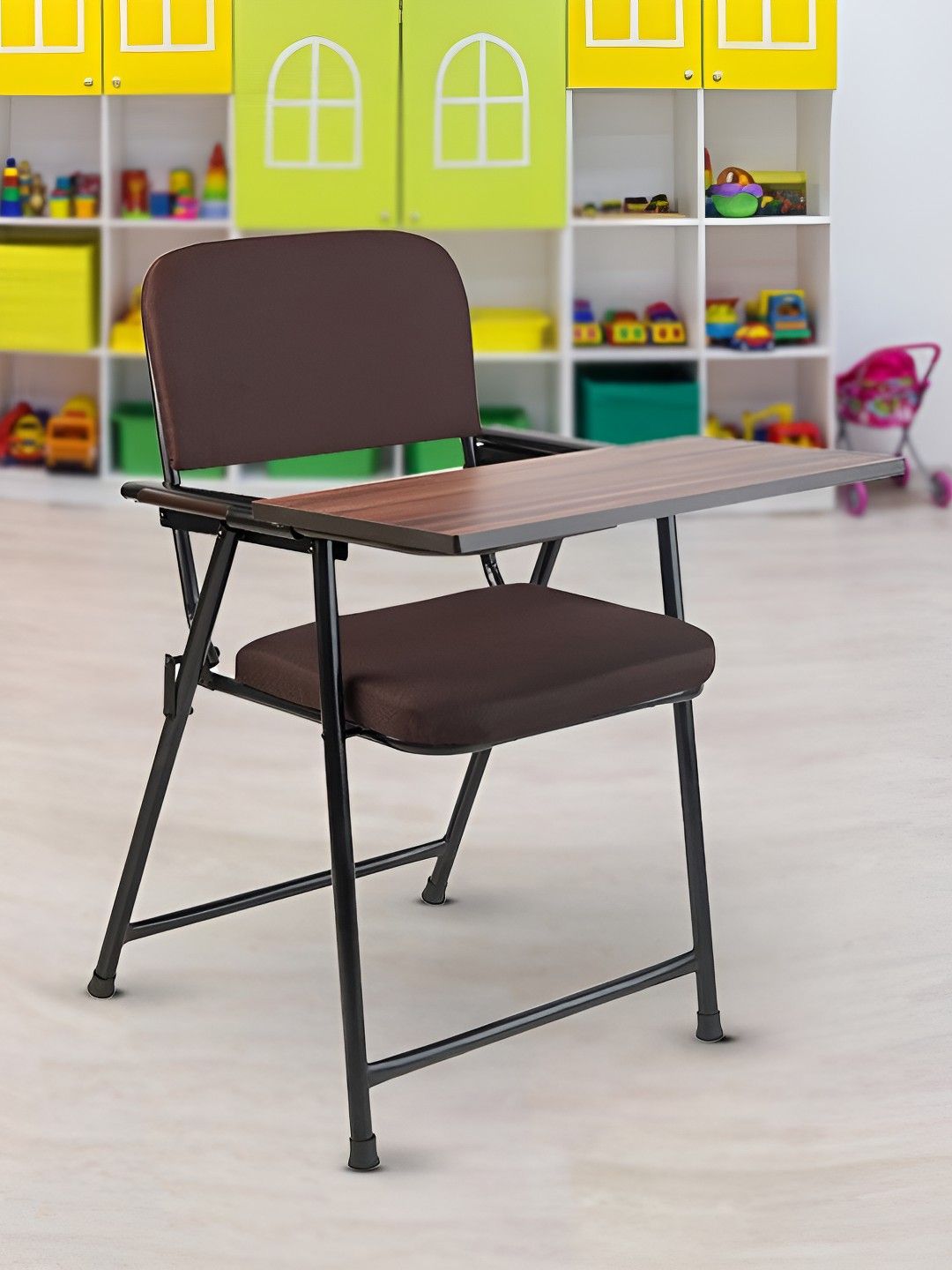 CELLBELL C62 Brown Laika with Writing Pad Foldable Study Chair