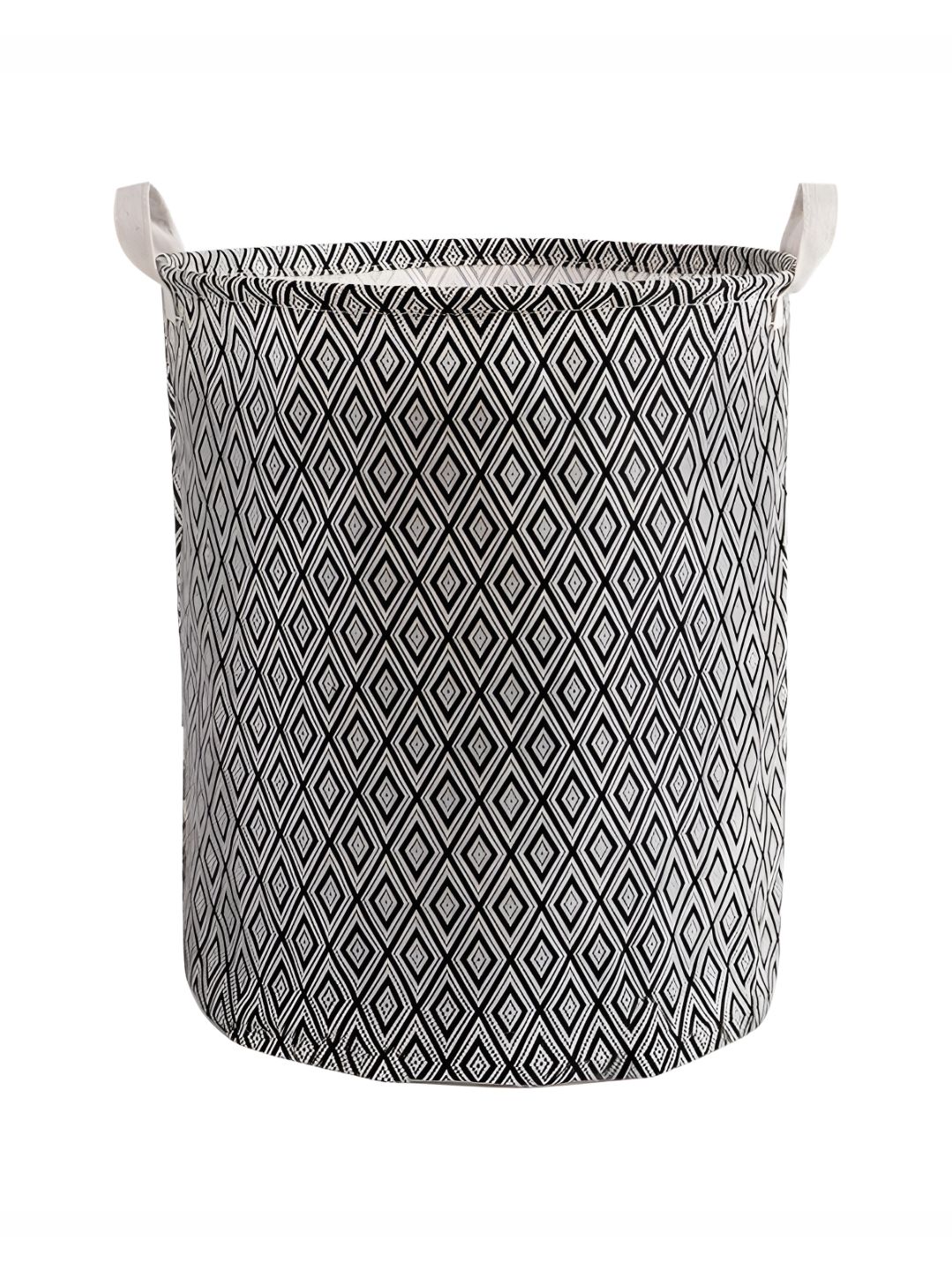 HOKIPO White & Black Printed Folding Laundry Basket-43L