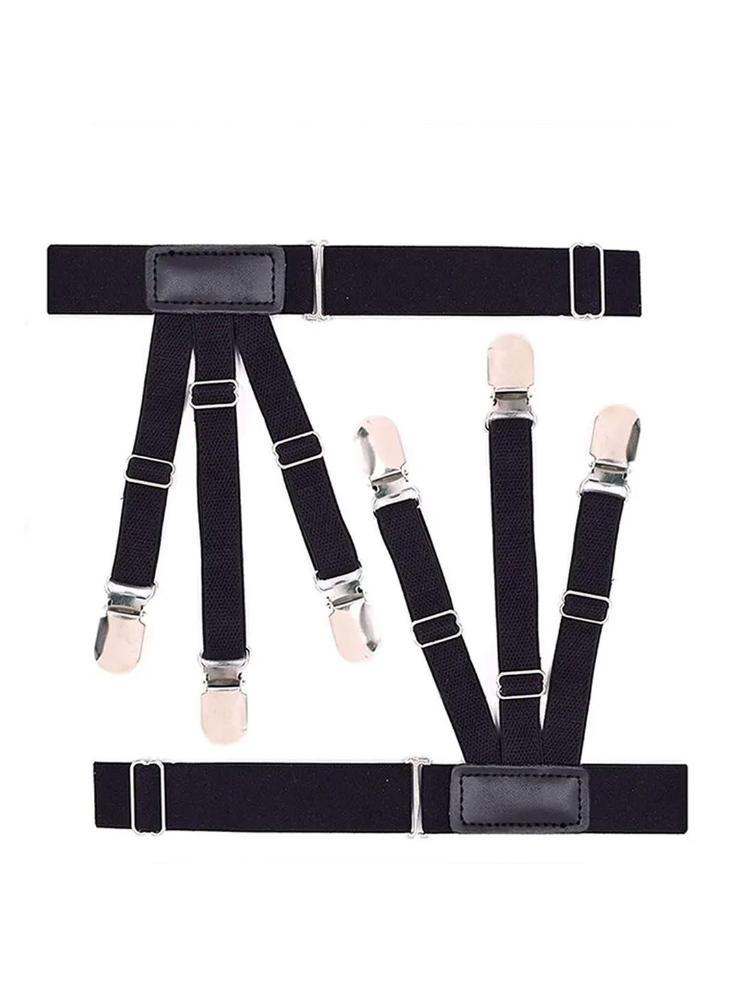 Aadikart Men's Shirt Stays Adjustable Elastic Shirt Garters