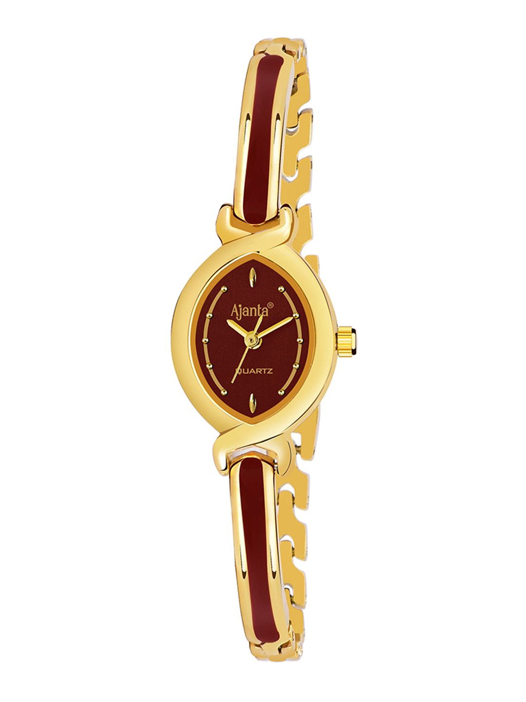 Ajanta Quartz Ajanta Quartz Women Brass Patterned Dial & Straps Analogue Watch AWC401MRL -02