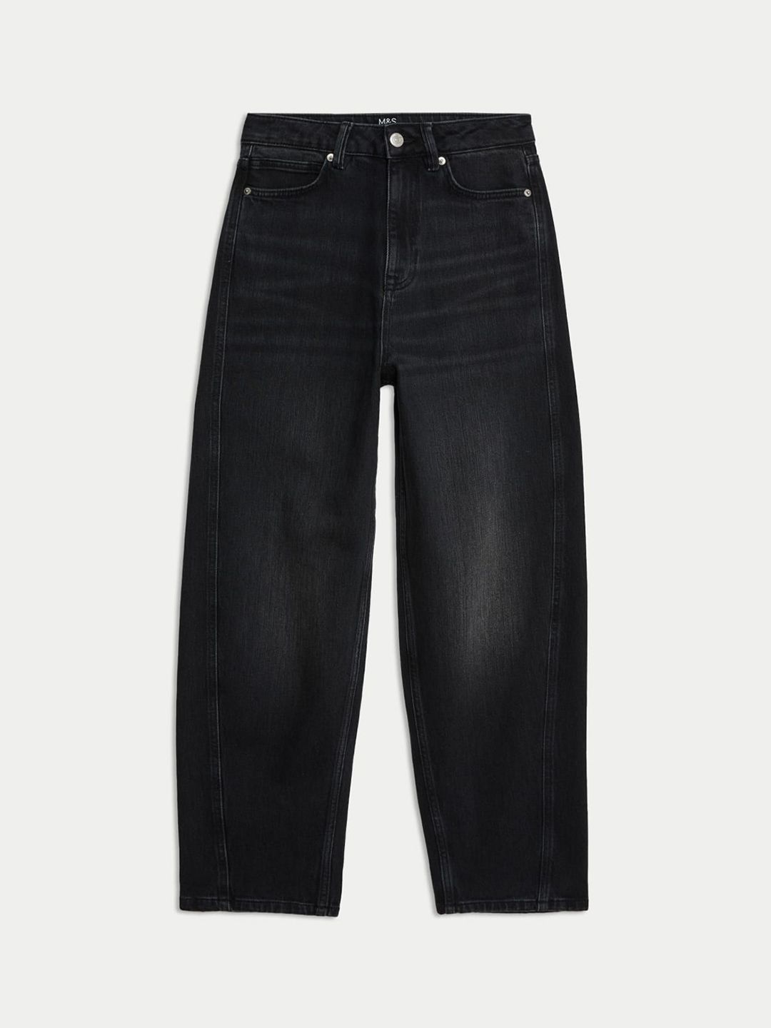 High Waisted Carrot Leg Ankle Grazer Jeans